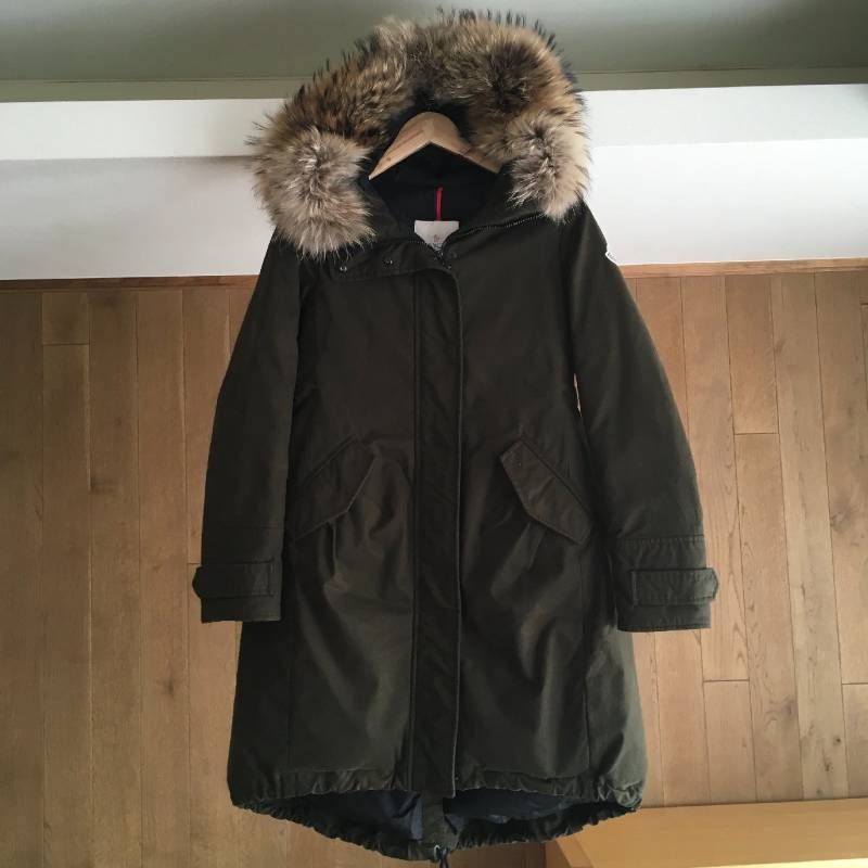 美品 国内正規品 モンクレール MONCLER EVANTHIA ファー ダウン モッズ