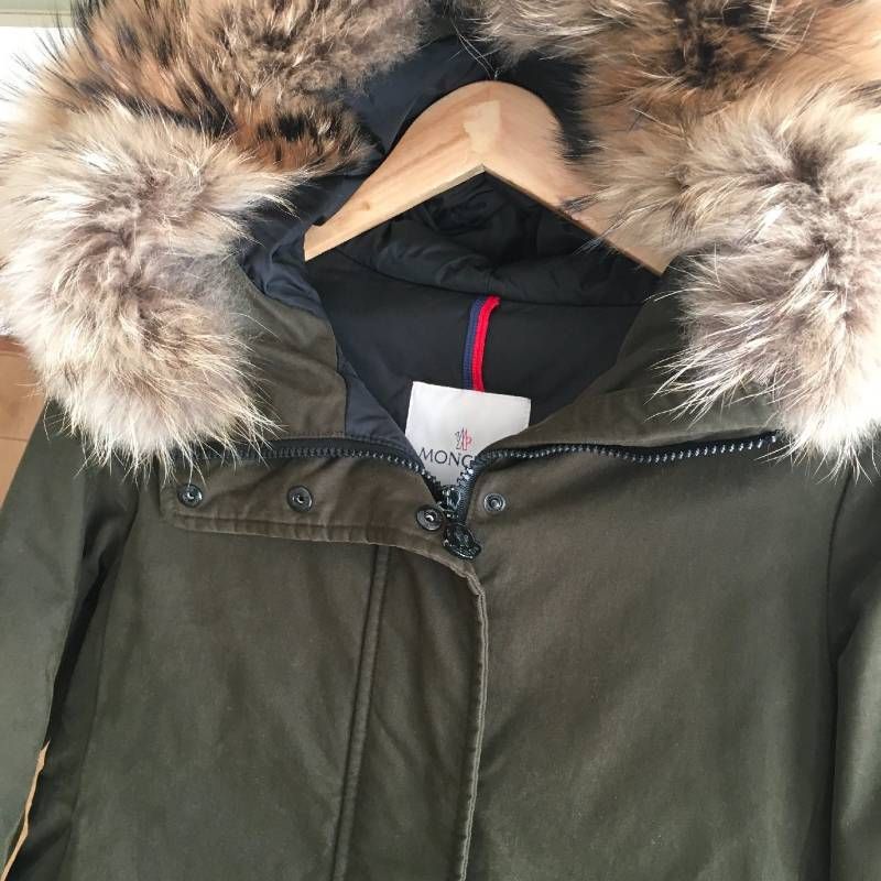 美品 国内正規品 モンクレール MONCLER EVANTHIA ファー ダウン モッズ