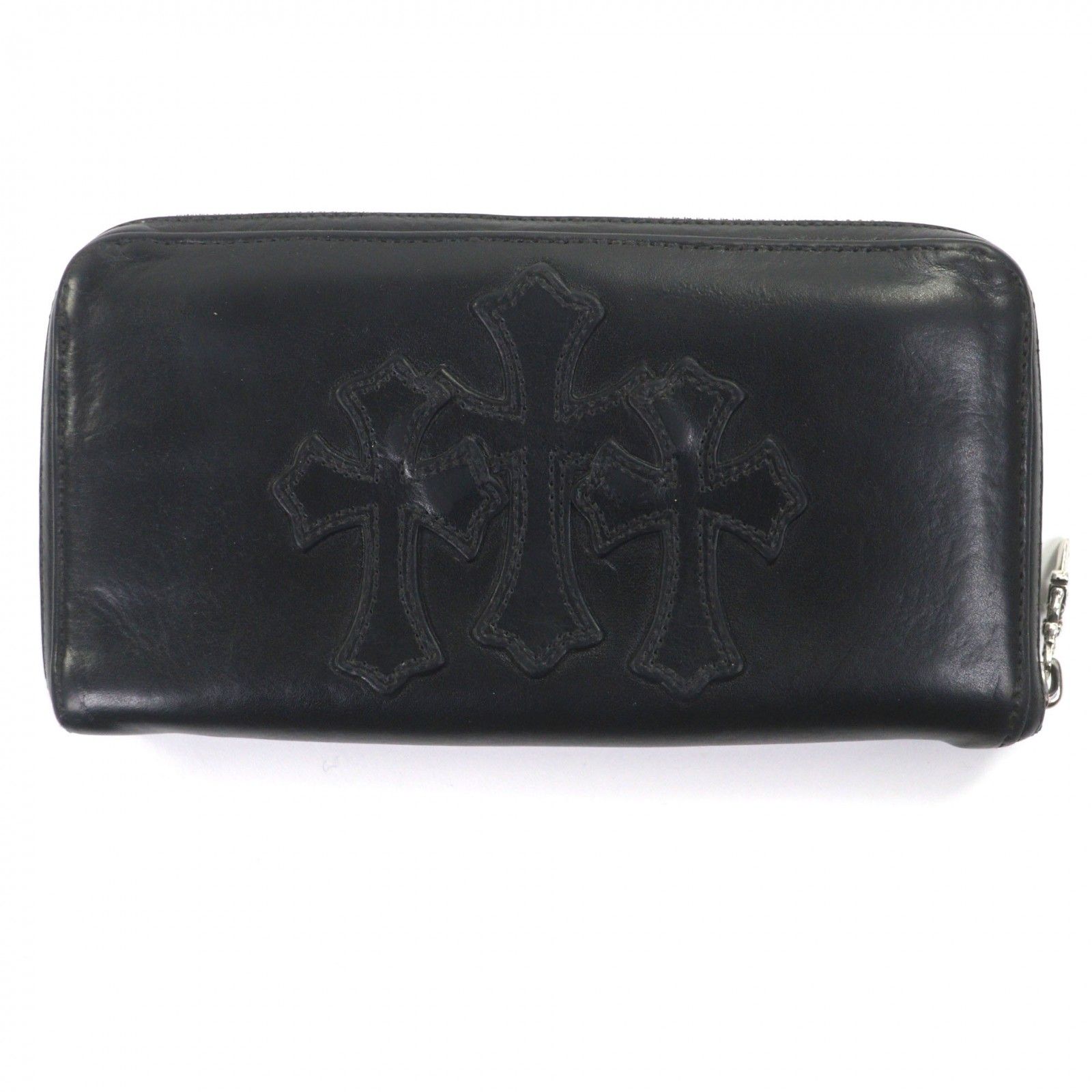 CHROME HEARTS クロムハーツ REC F ZIP 3クロス ラウンドジップレザー 