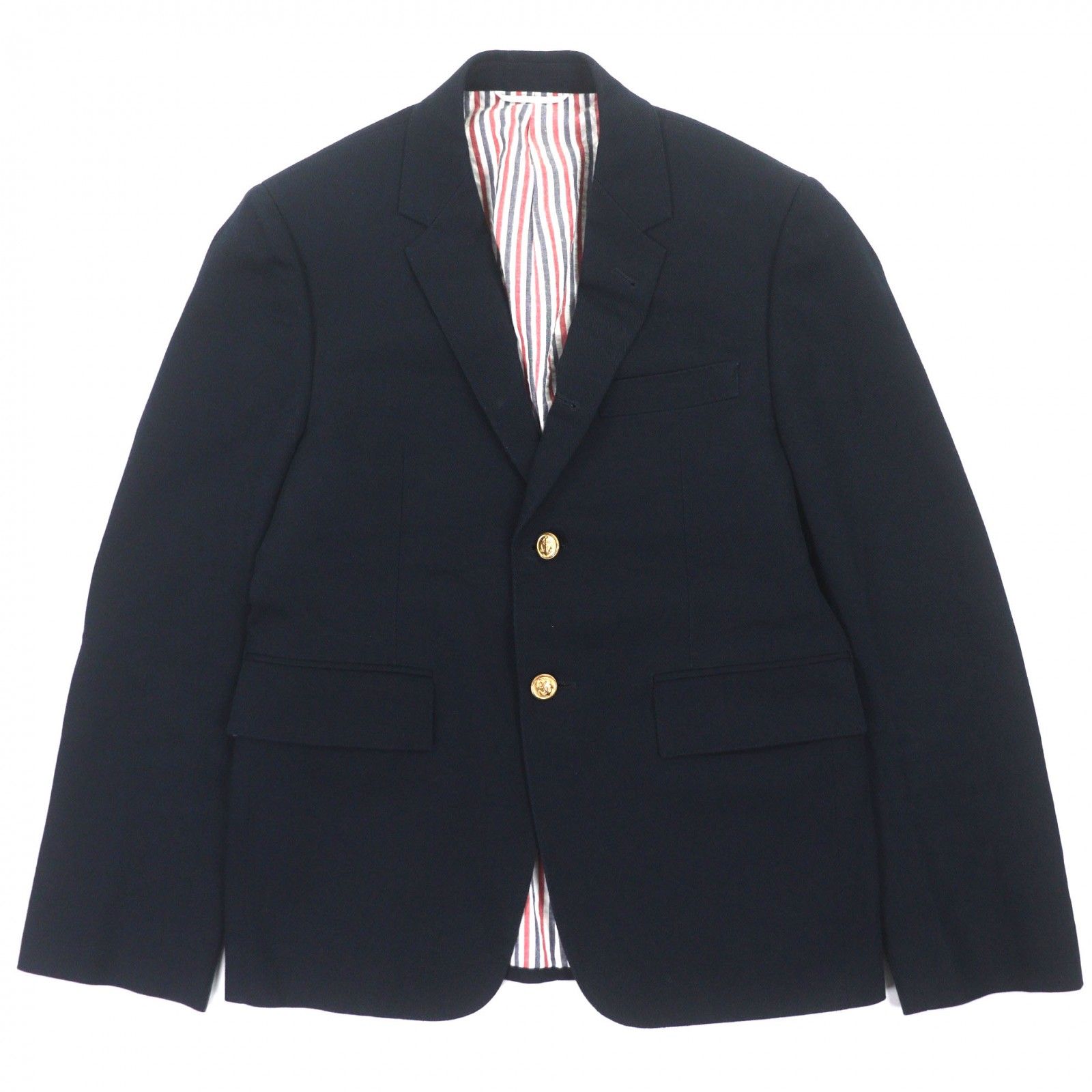 美品▽THOM BROWNE トムブラウン MJU060AW7017 コットン100% 金ボタン 