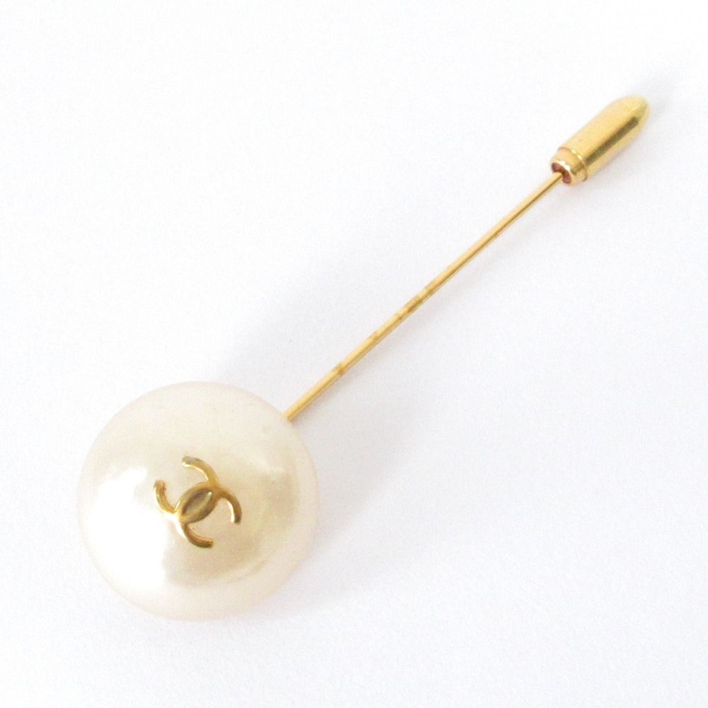良品 93P CHANEL シャネル ヴィンテージ パール ココマーク ピン