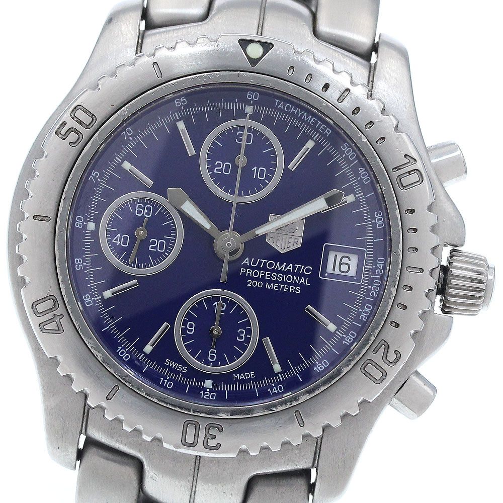 ヒ*デ様 TAG HEUER Chronometer ブルー文字盤　自動巻き 訳あり【タグホイヤー】リンク クロノグラフ 自動巻き 青文字盤