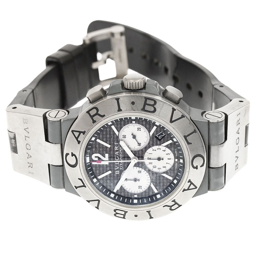  ベルトジャンク ブルガリ BVLGARI TI44TACH ディアゴノ チタニウム クロノグラフ 自動巻き メンズ _945885 ブルゾン 自動巻き時計 腕時計(アナログ)