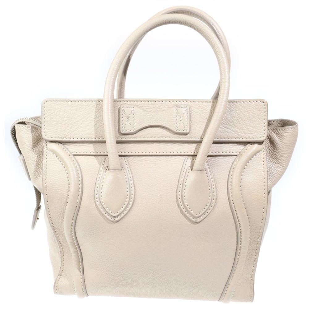 ★Sea☆★美品♡セリーヌ　ラゲージマイクロ　ハンドバッグ　ベージュ CELINE (セリーヌ) ラゲージ マイクロ ベージュ レザー ハンドバッグ