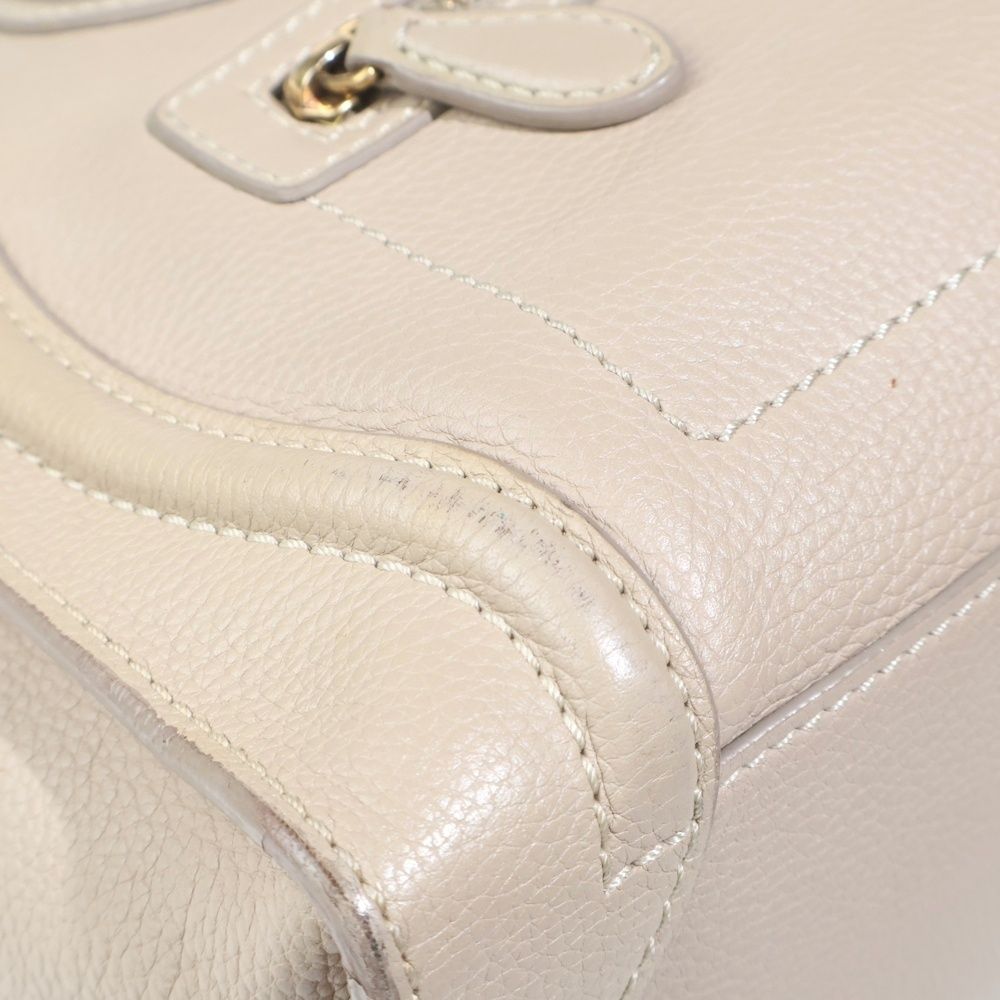 CELINE (セリーヌ) ラゲージ マイクロ ベージュ レザー ハンドバッグ