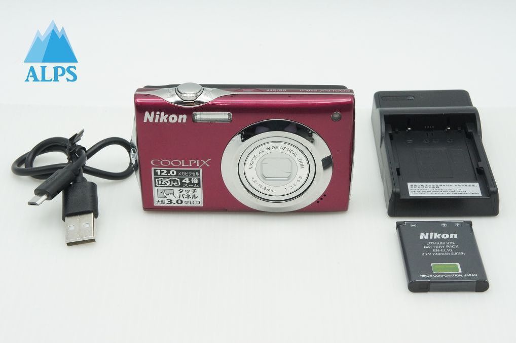 美品 Nikon ニコン COOLPIX S4000 コンパクトデジタルカメラ ルビー