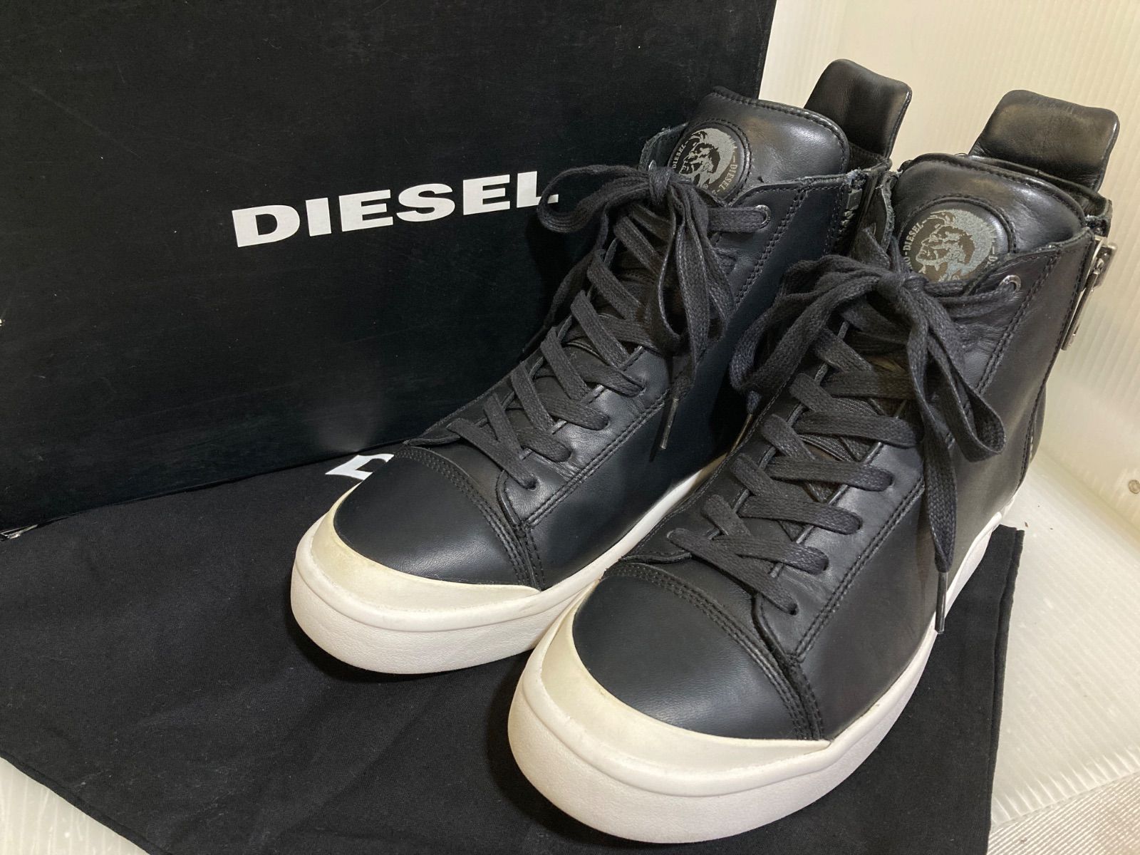 DIESEL S-NENTISH 28cm ハイカットレザースニーカー DIESEL ディーゼル S-NENTISH ハイカット レザースニーカー ブラック