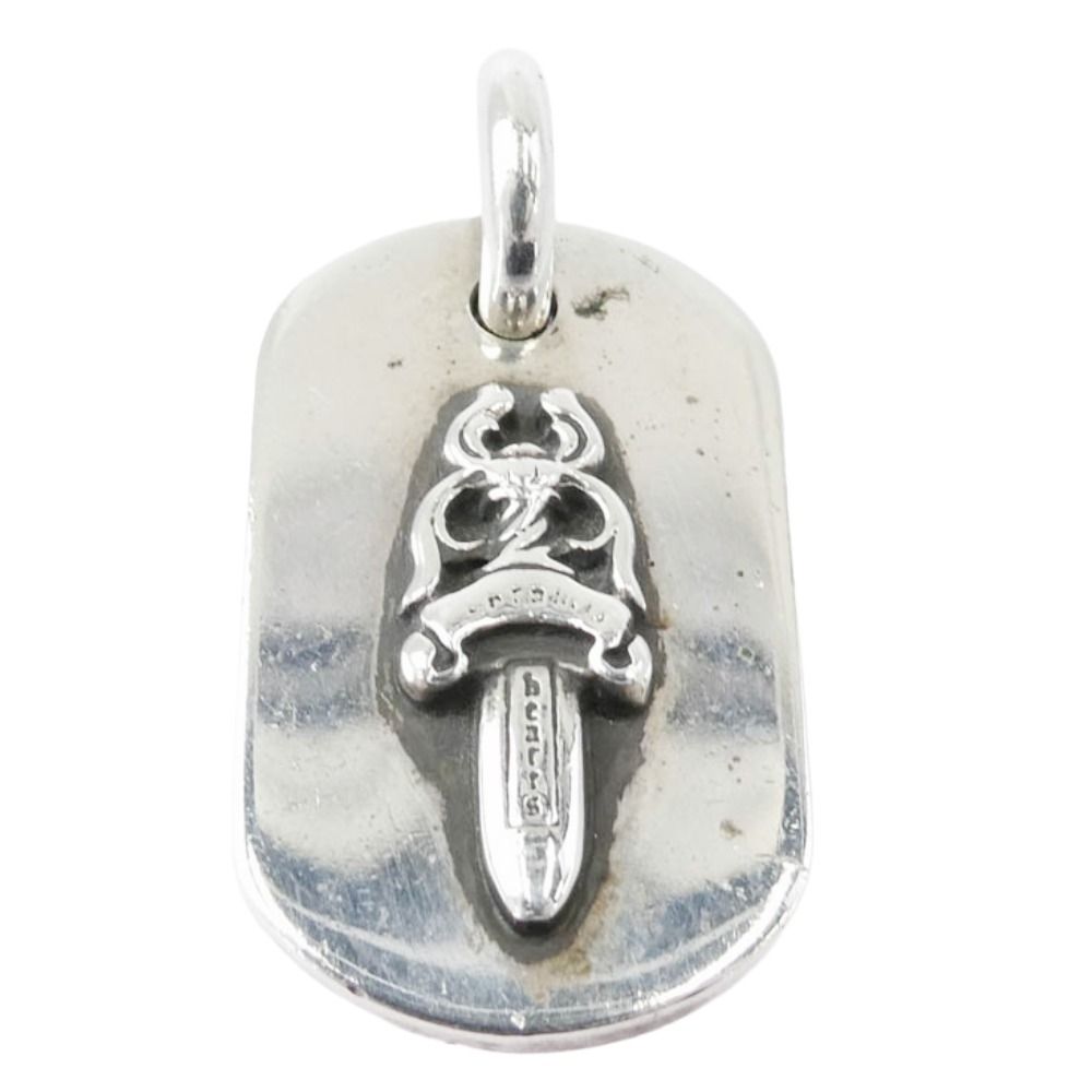 CHROME HEARTS クロムハーツ（原本無） 青山店伝票付属 RAISED DAGGER DOGTAG レイズドダガー ドッグタグ ペンダントトップ シルバー系【中古】 CHROME HEARTS クロムハーツ（原本無） 青山店伝票付属 RAISED DAGGER
