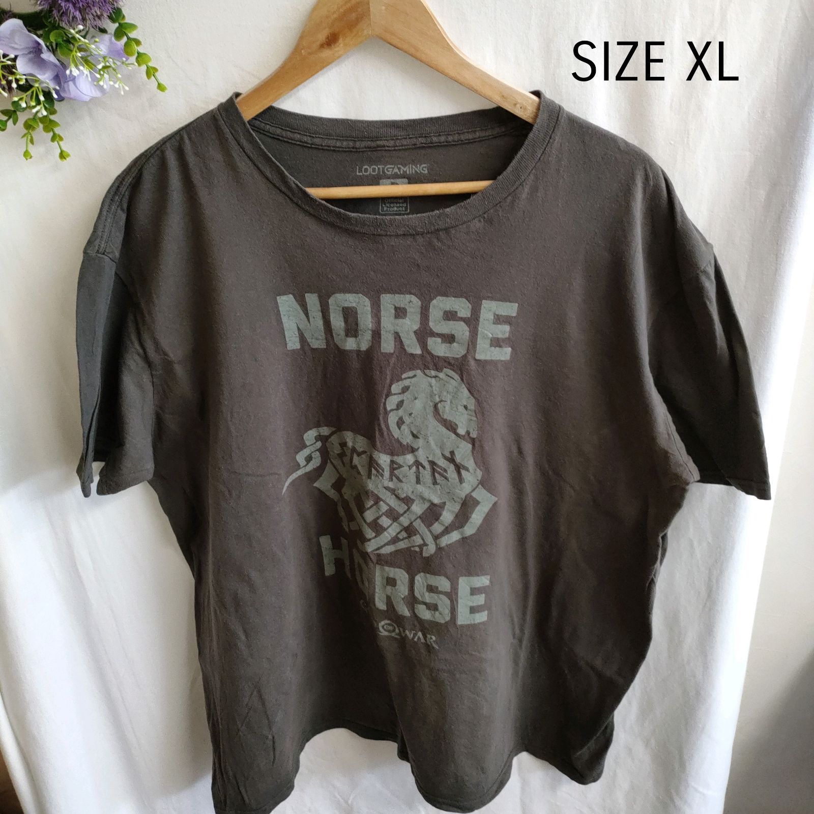 XL】海外古着 GOD of war ゲーム Tシャツ グレー 灰色 プレステ 大きい 
