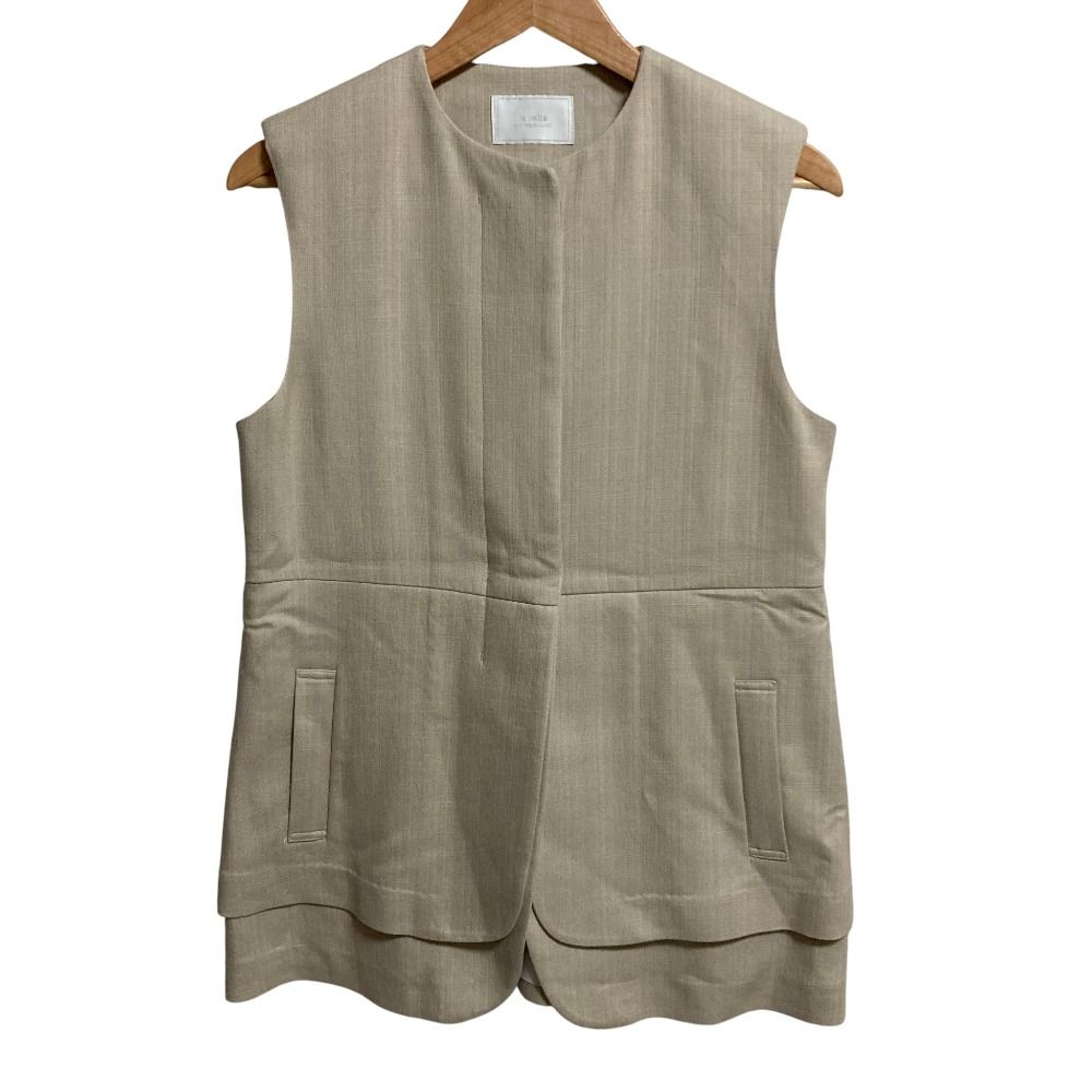 美品 24SS la veille by SUPERIOR CLOSET ラヴェイユ バイ スーペリアクローゼット レイヤードジレ サイズ11 ベージュ レディース 古着 中古 USED 美品 24SS la veille by SUPERIOR CLOSET ラヴェイユ バイ スーペリア