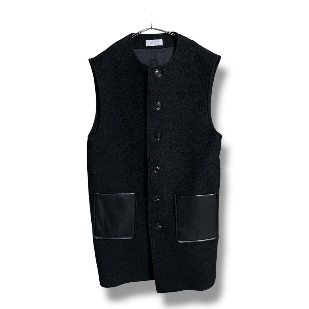 MACPHEE マカフィー シープパイル クルーネックジレ ウール MACPHEE マカフィー シープパイル クルーネックジレ ウール