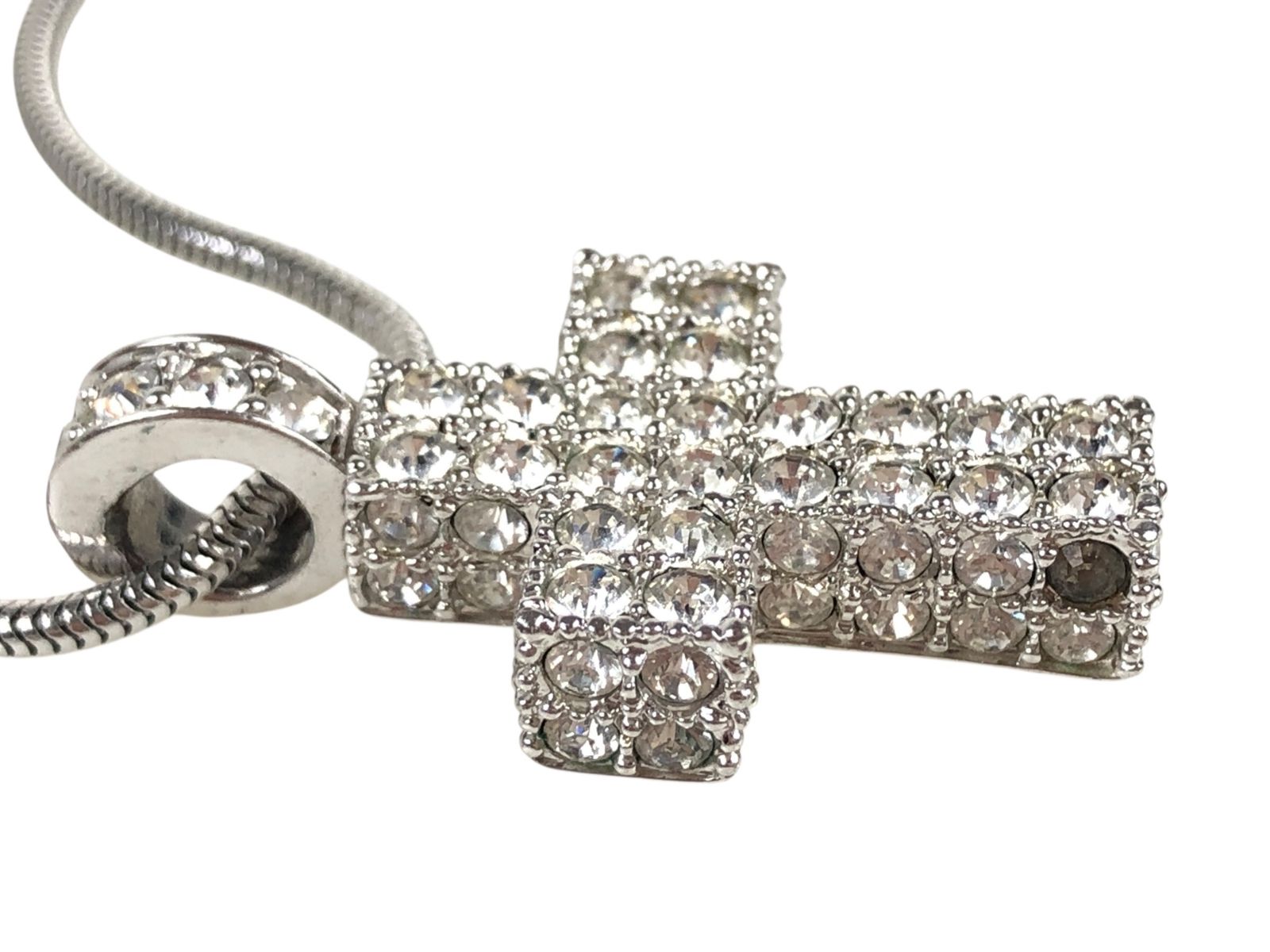 スワロフスキー SWAROVSKI ラインストーン クロス スネークチェーン
