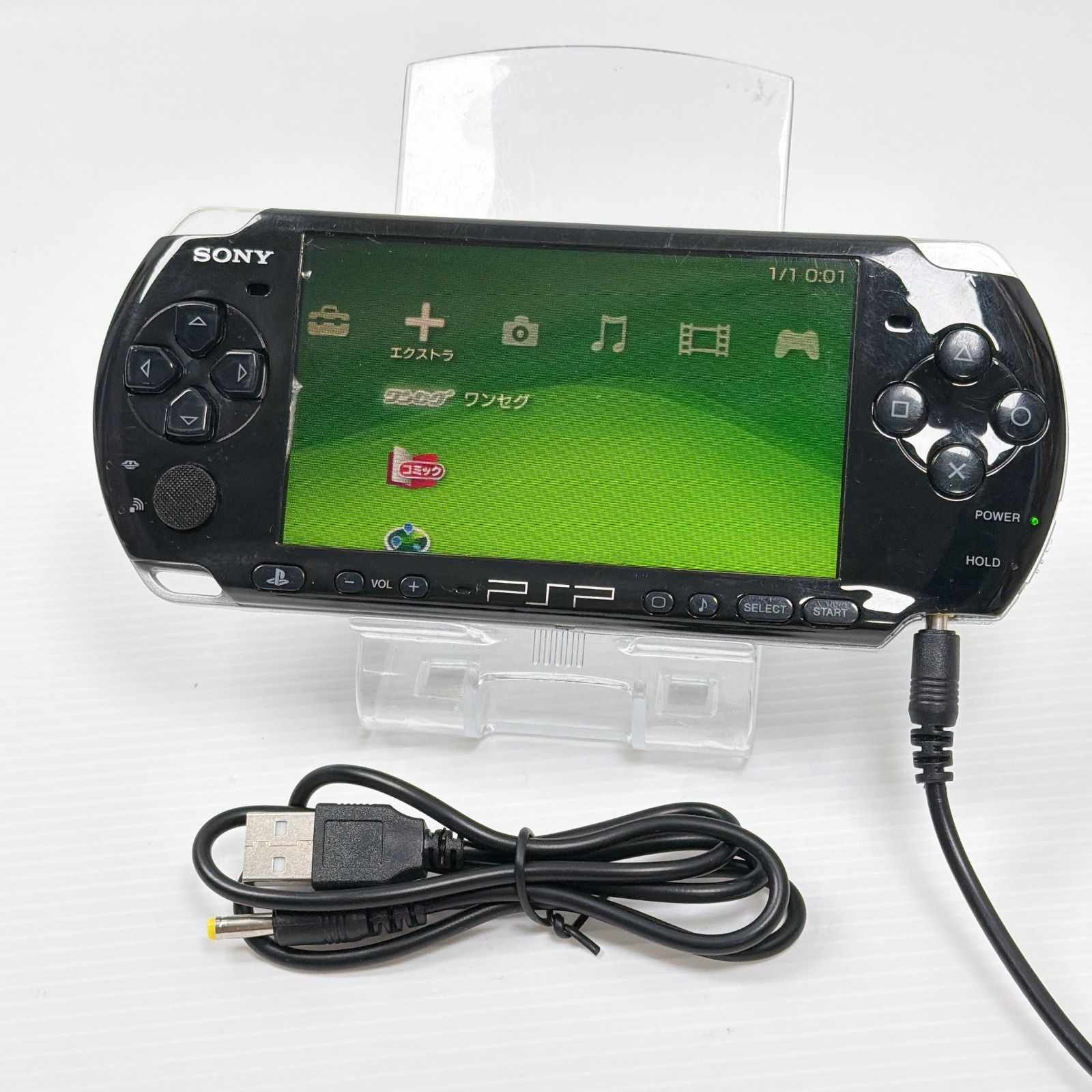 訳あり品 PSP 3000 ピアノブラック 遊べるセット 動作確認済み FW6.36