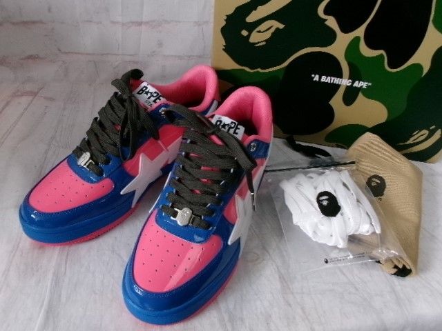 中古】箱有 A BATHING APE ｱﾍﾞｲｼﾝｸﾞｴｲﾌﾟ BAPE STA OS #1 ｽﾆｰｶｰ ﾌﾞﾙｰ 