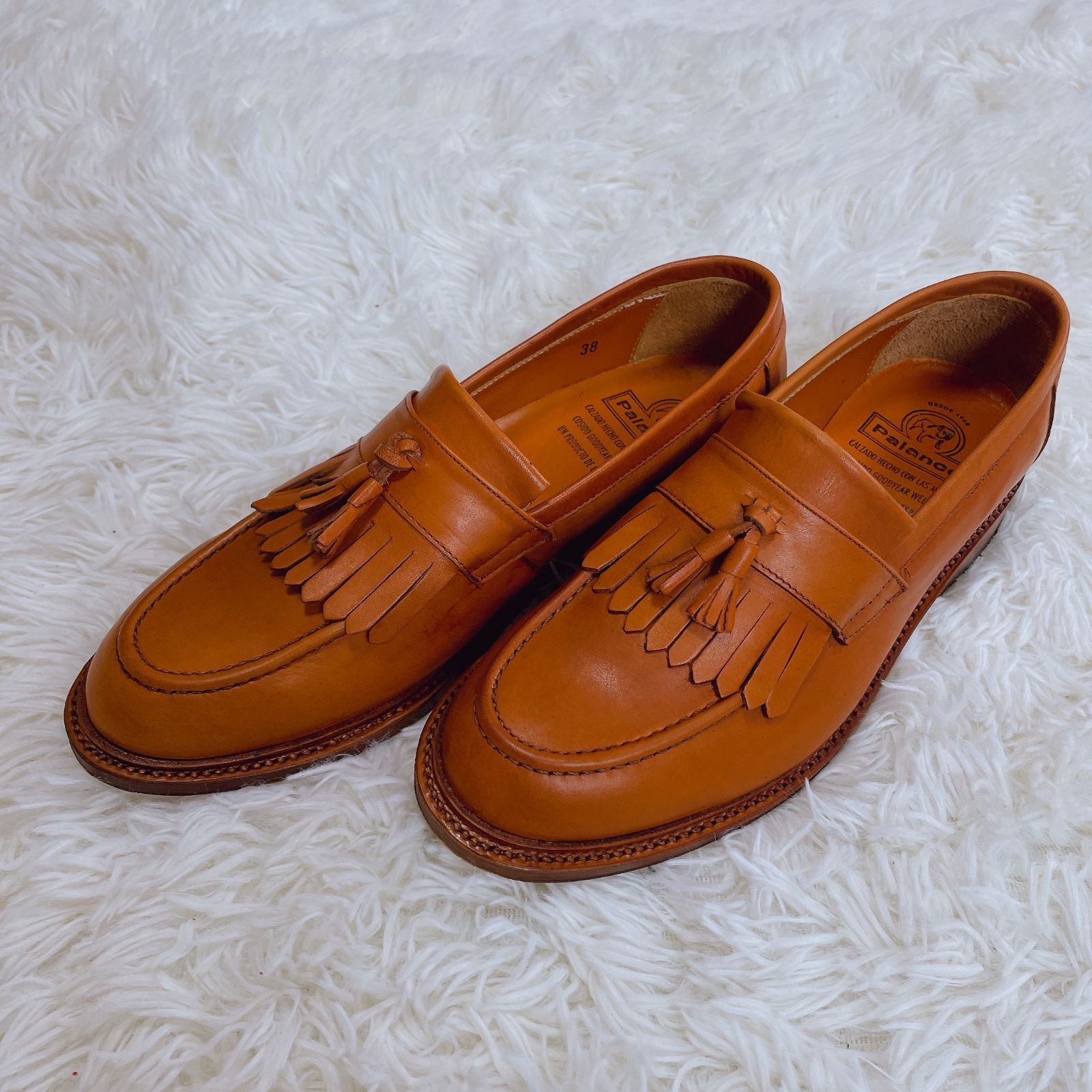 美品】Palanco パランコ ローファー タッセル キャメル 38 革靴 