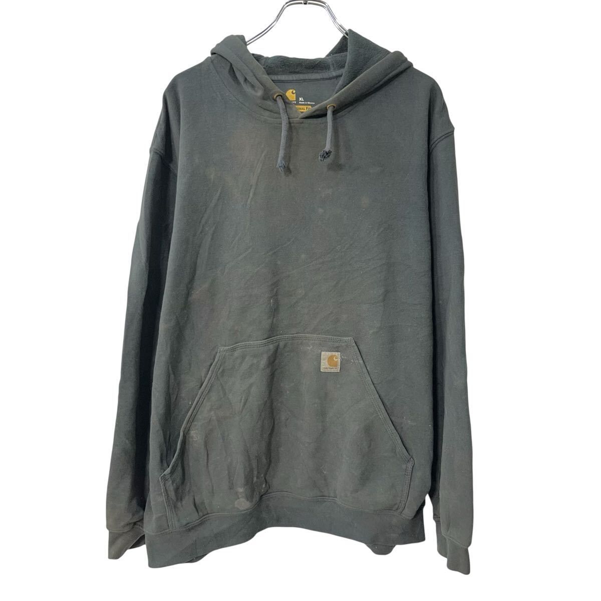 メキシコ製 Carhartt ロゴスウェット パーカー XL ブラック カーハート 