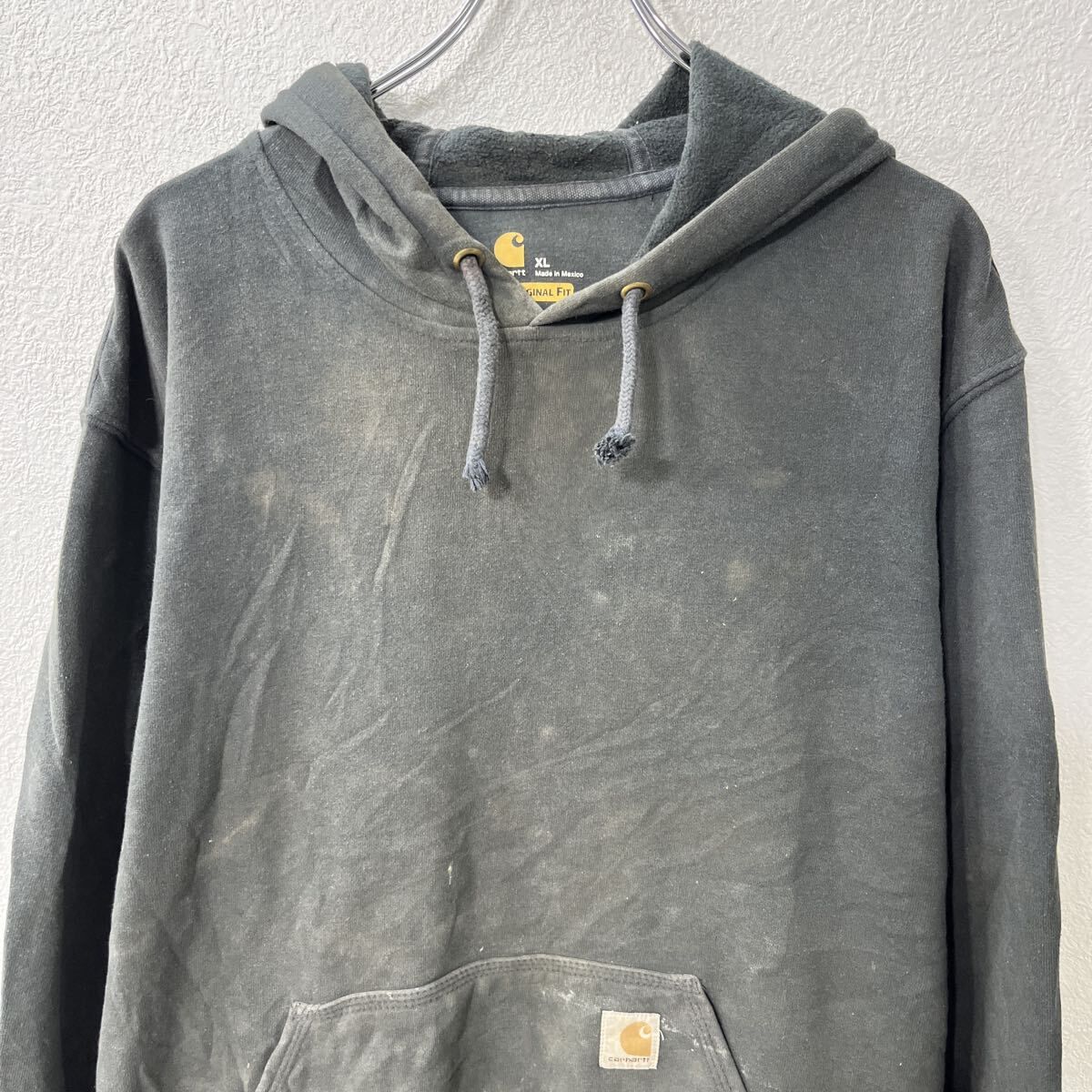 メキシコ製 Carhartt ロゴスウェット パーカー XL ブラック カーハート 