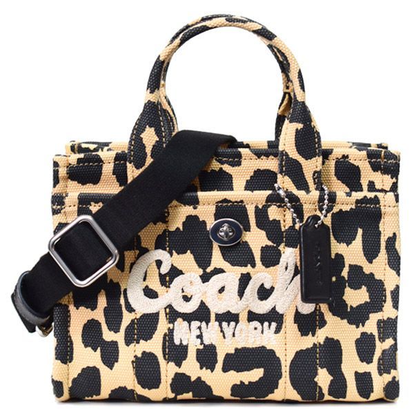コーチ バッグ COACH キャンバス レオパード ヒョウ柄 トート カーゴ 