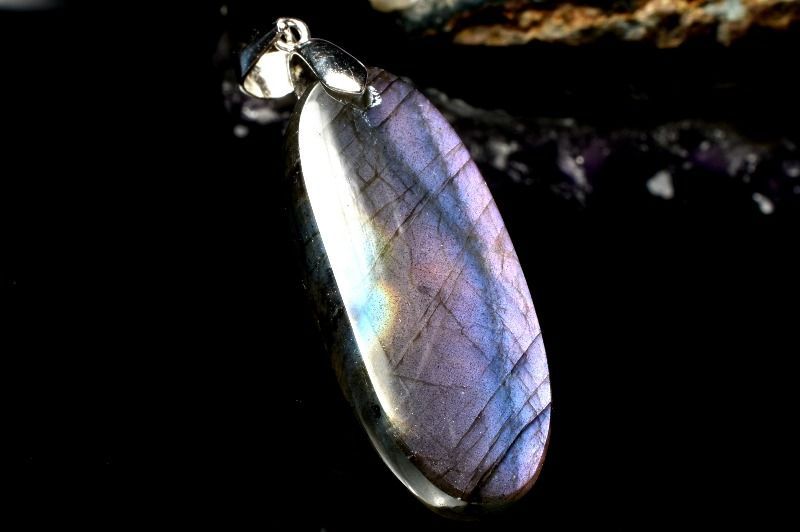 ラブラドライト 1点物シルバー925◇希少シラー 31x20mm 天然 オーバル 