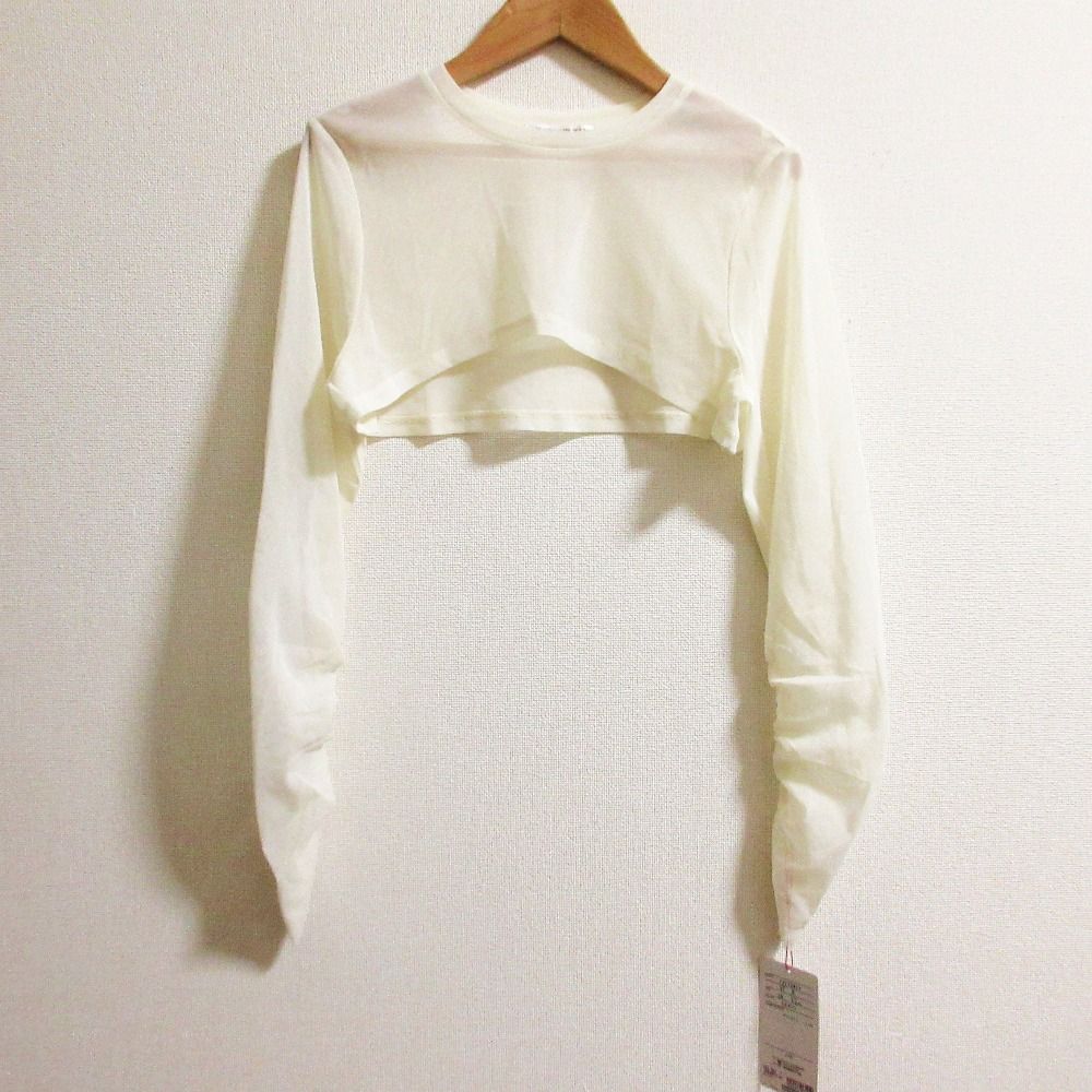 未使用 23SS VIVIENNE TAM ヴィヴィアンタム ロングスリーブ クロップドカットソー サイズ38 アイボリー レディース 古着 中古 USED 未使用 23SS VIVIENNE TAM ヴィヴィアンタム ロングスリーブ