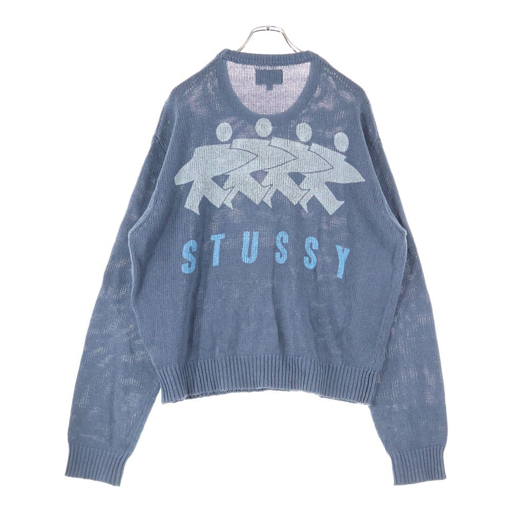 Stussy サーフマンニット　ネイビー STUSSY (ステューシー) SURFMAN ICON COTTON LINEN CREW サーフマン