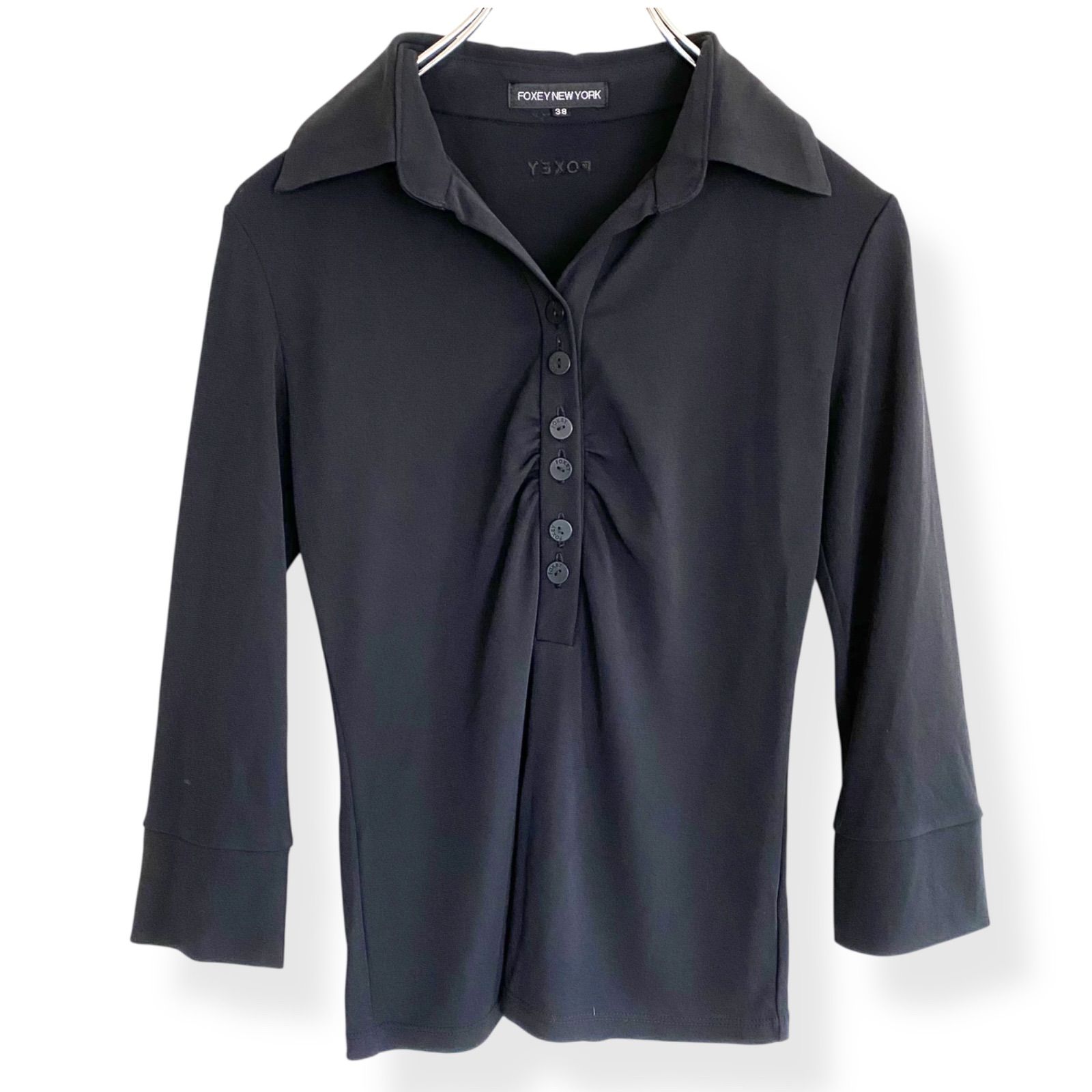 FOXEY NEW YORK フォクシーニューヨーク 襟付き ストレッチ トップス 