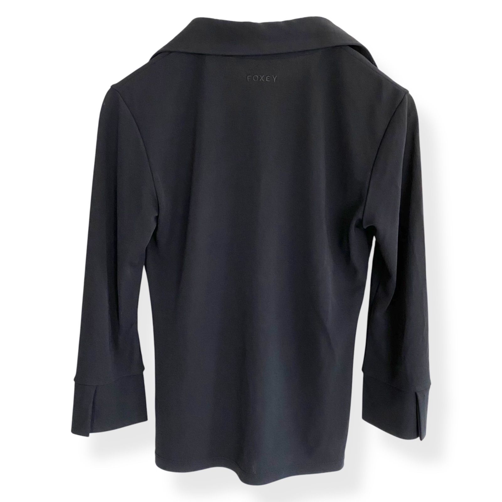 FOXEY NEWYORK トップス フォクシーポロ 38 ブラック ポロストレッチ