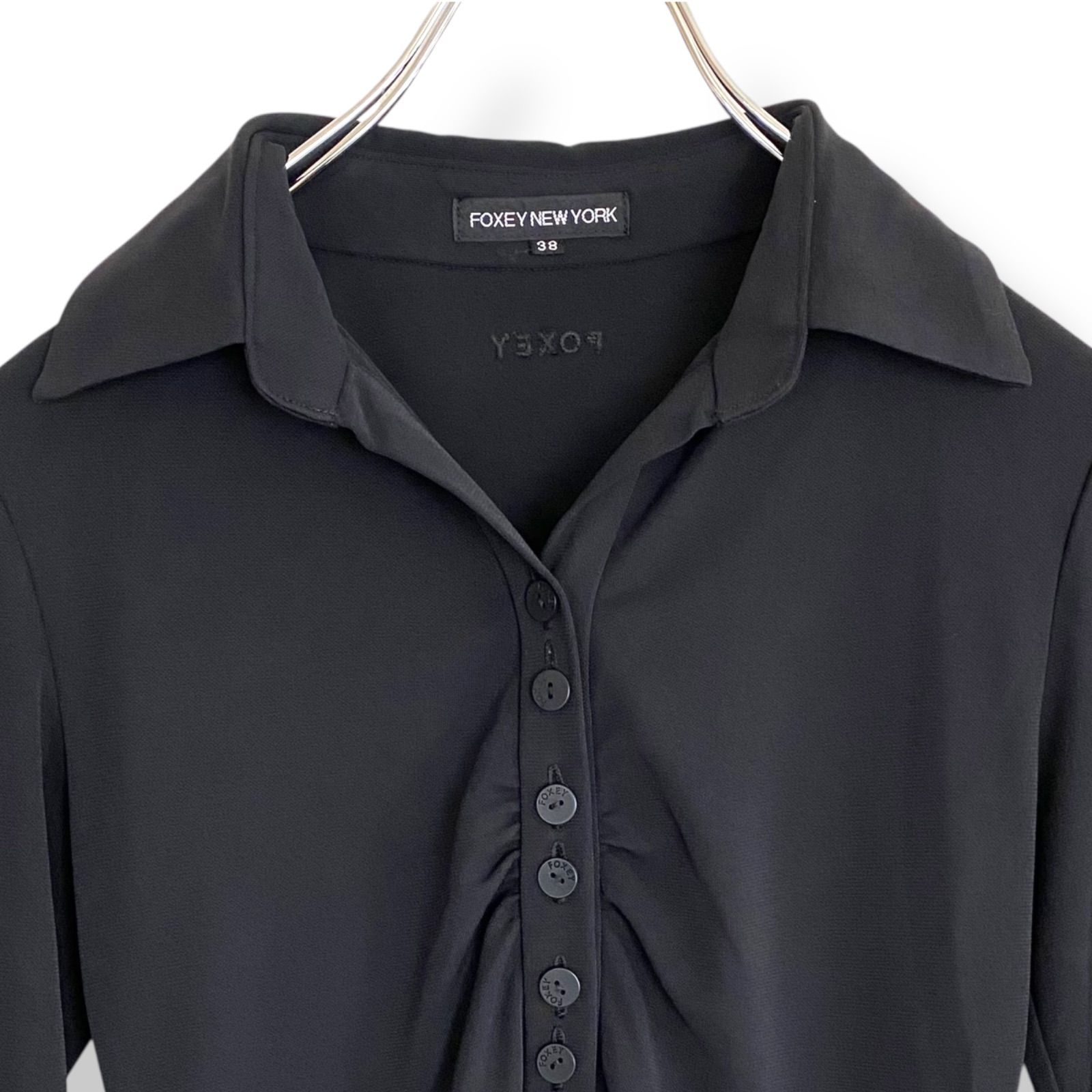 FOXEY NEW YORK フォクシーニューヨーク 襟付き ストレッチ トップス 