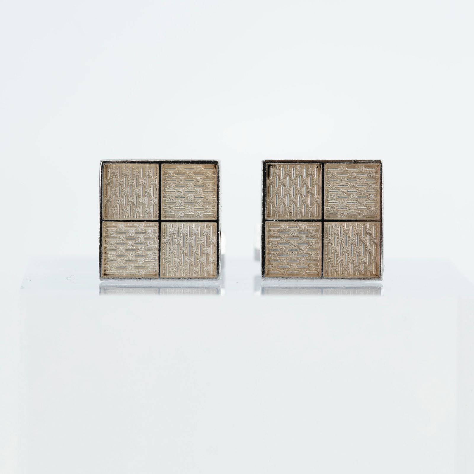ルイ・ヴィトン LOUIS VUITTON カフス ダミエ調 4ブロック シルバー925
