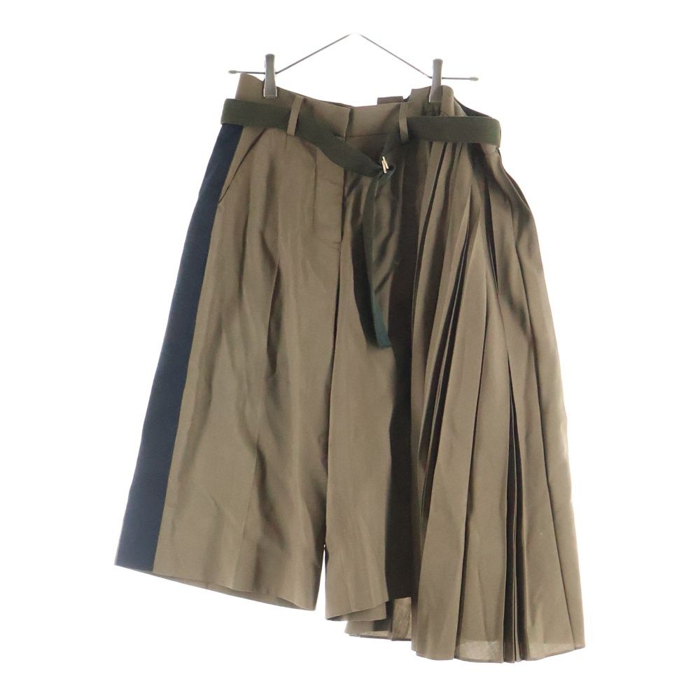 Sacai (サカイ) ベルト付き アシンメトリーデザイン プリーツスカート