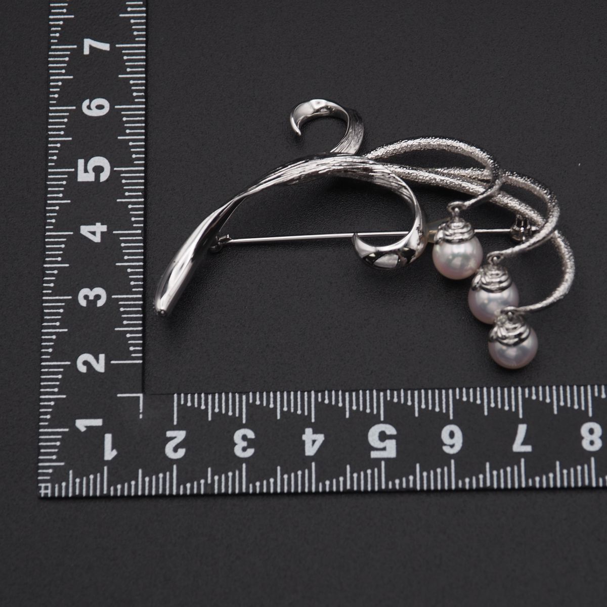 本真珠 アコヤ パールネックレス 7.3mm シルバー刻印 J464 本真珠 7.3 