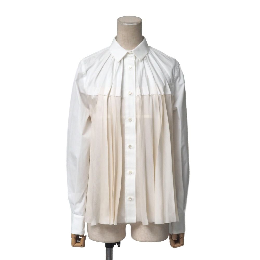 □美品□Sacai サカイ 長袖シャツ サイズ1 プリーツ ブラウス ブランド