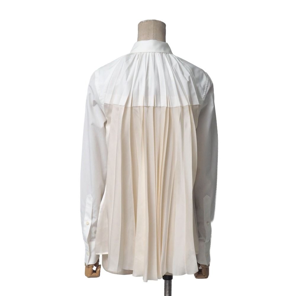 □美品□Sacai サカイ 長袖シャツ サイズ1 プリーツ ブラウス ブランド