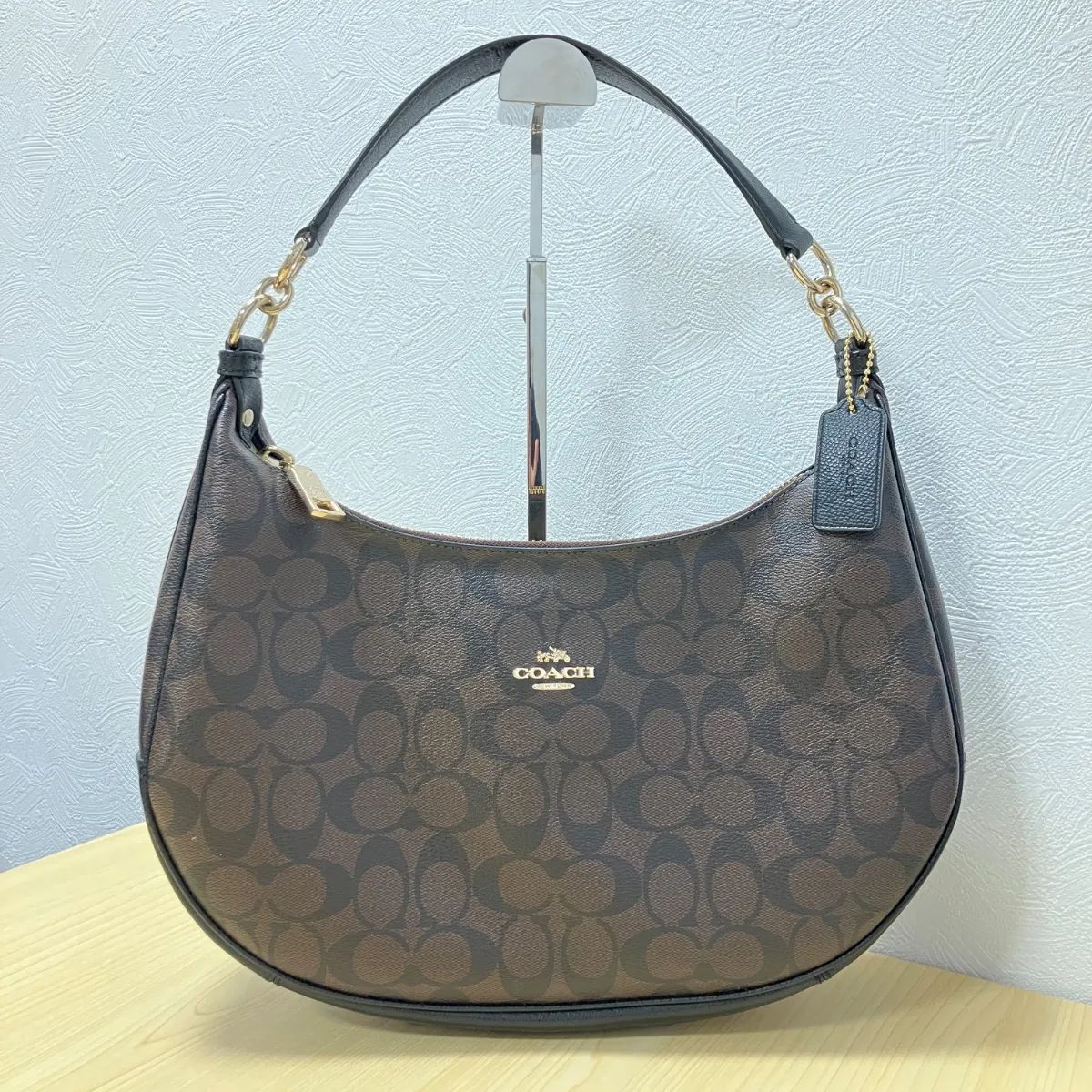 COACH コーチ シグネチャー ショルダーバッグ ブラウン×ブラック 