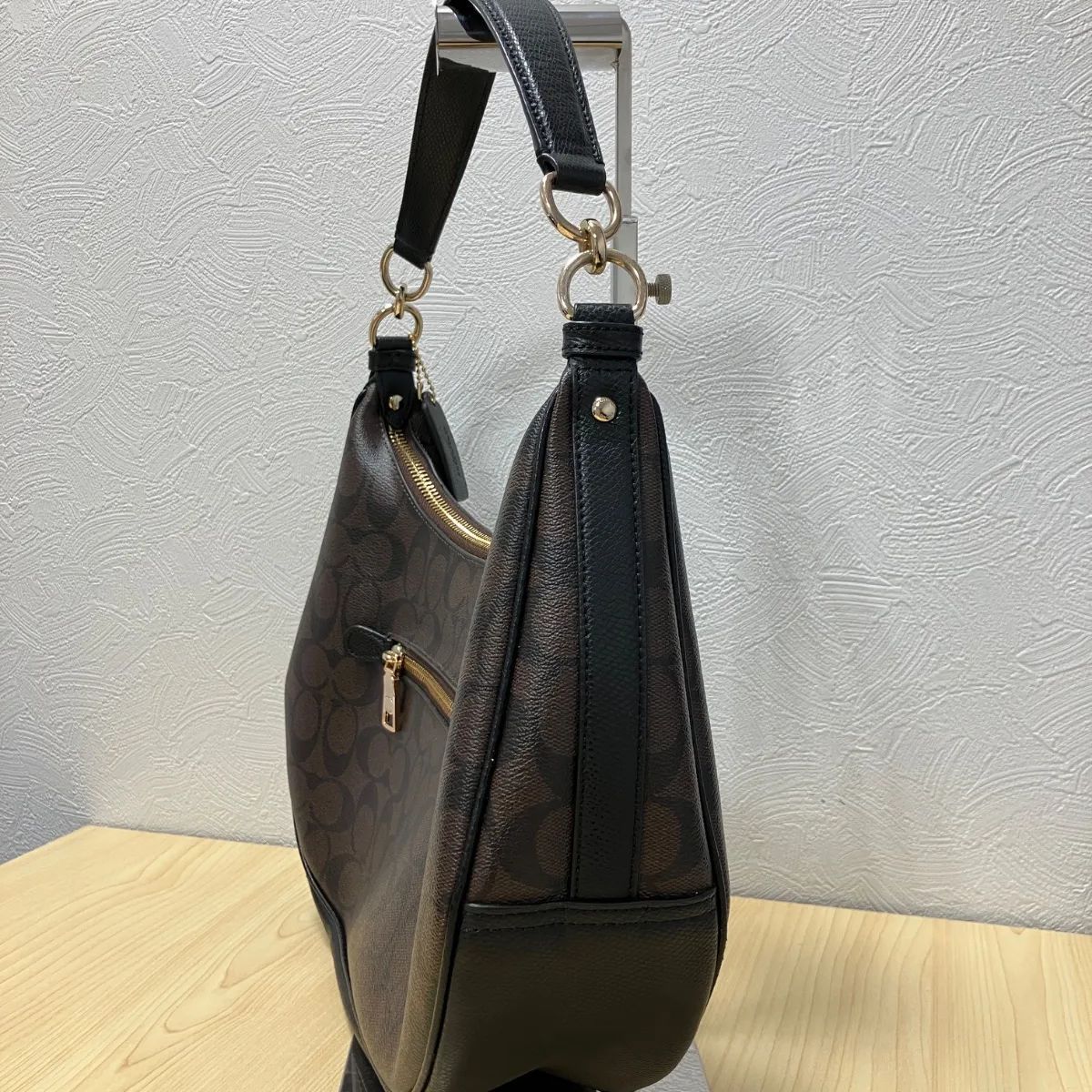 COACH コーチ シグネチャー ショルダーバッグ ブラウン×ブラック