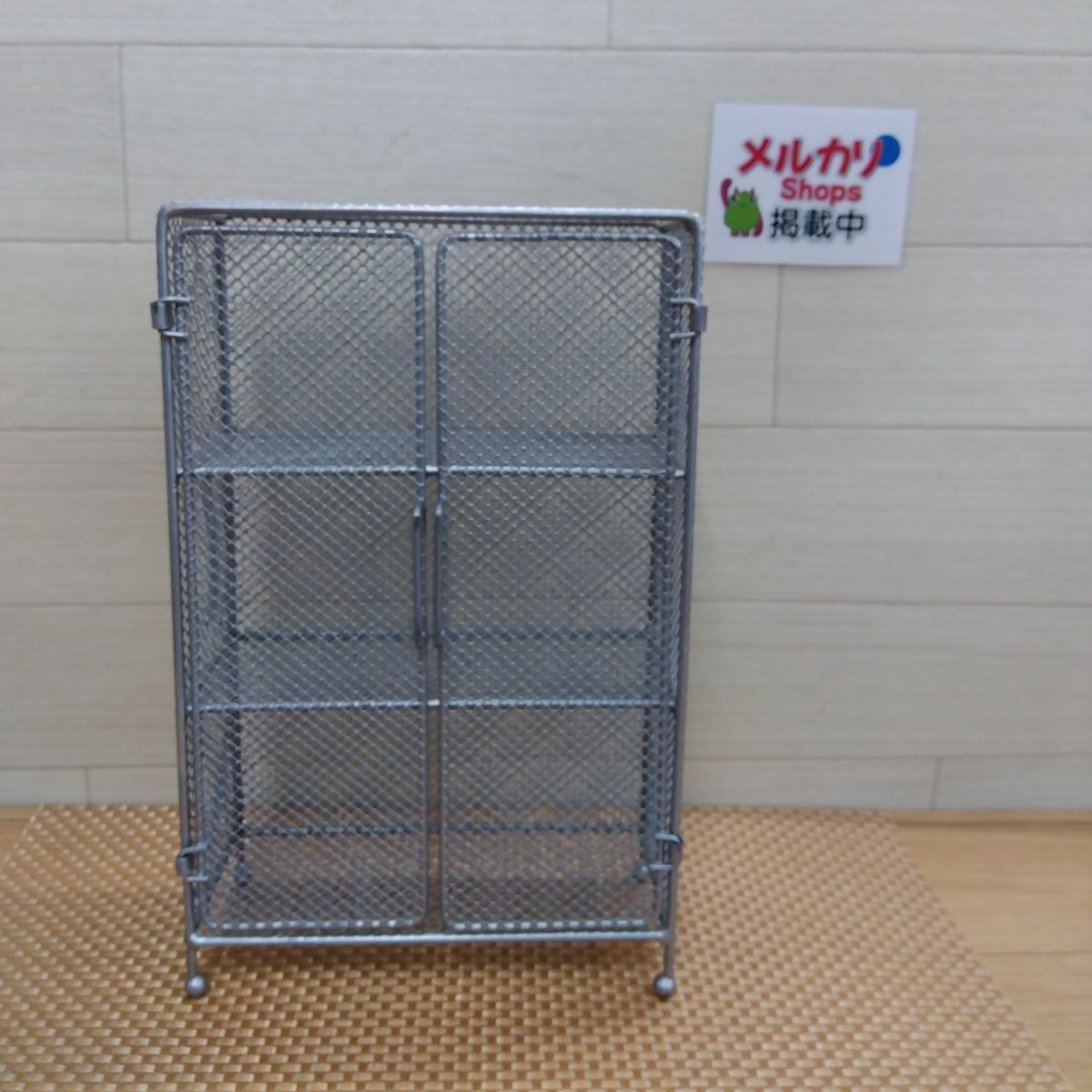 錆鉄　作業台　鉄柵　車止め　鉄棚　古鉄　超メルカリ市中　20000→18000 スチールメッシュラック ワイヤーシェルフ アイアンミニラック 卓上