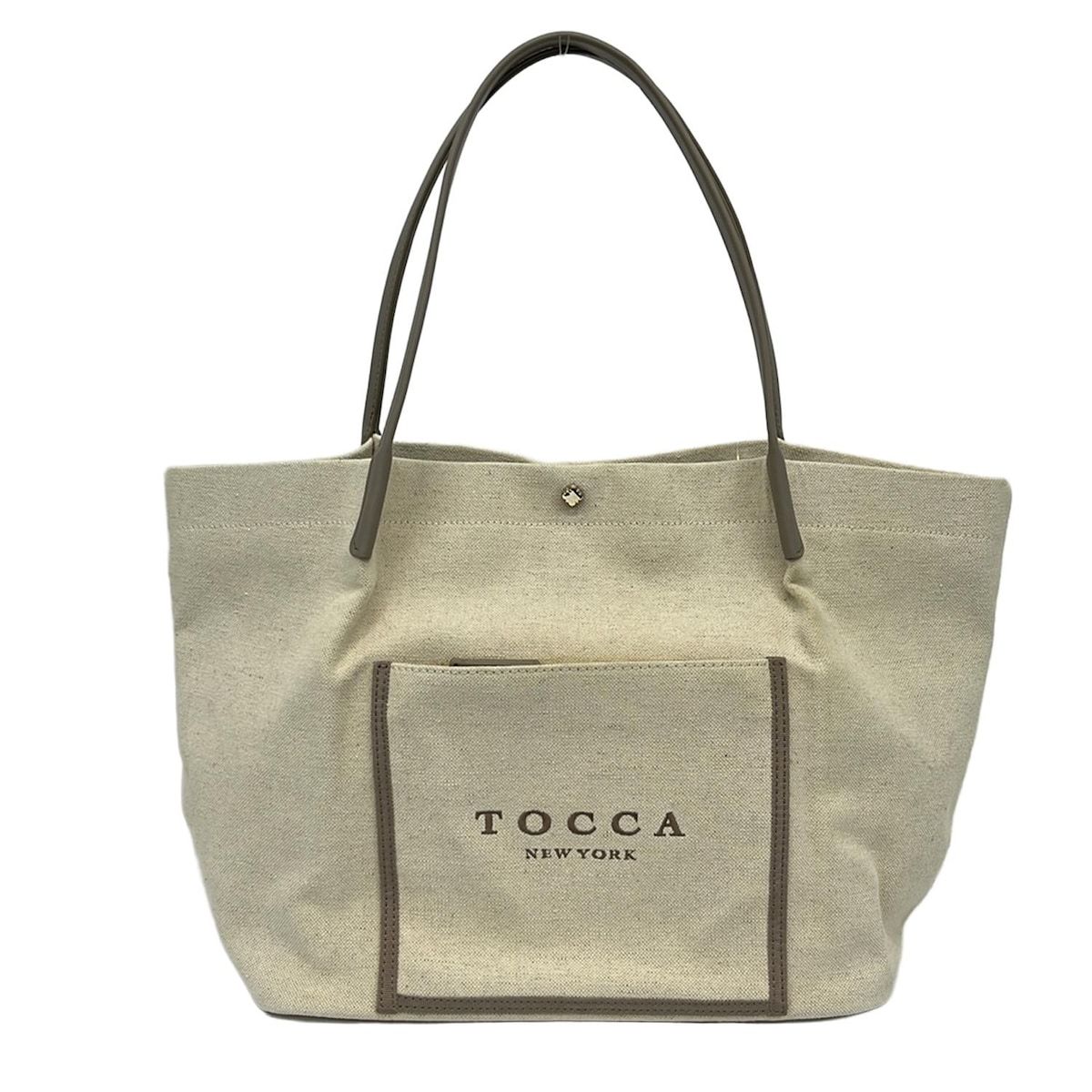 TOCCA(トッカ) トートバッグ - アイボリー×グレーベージュ リネン 