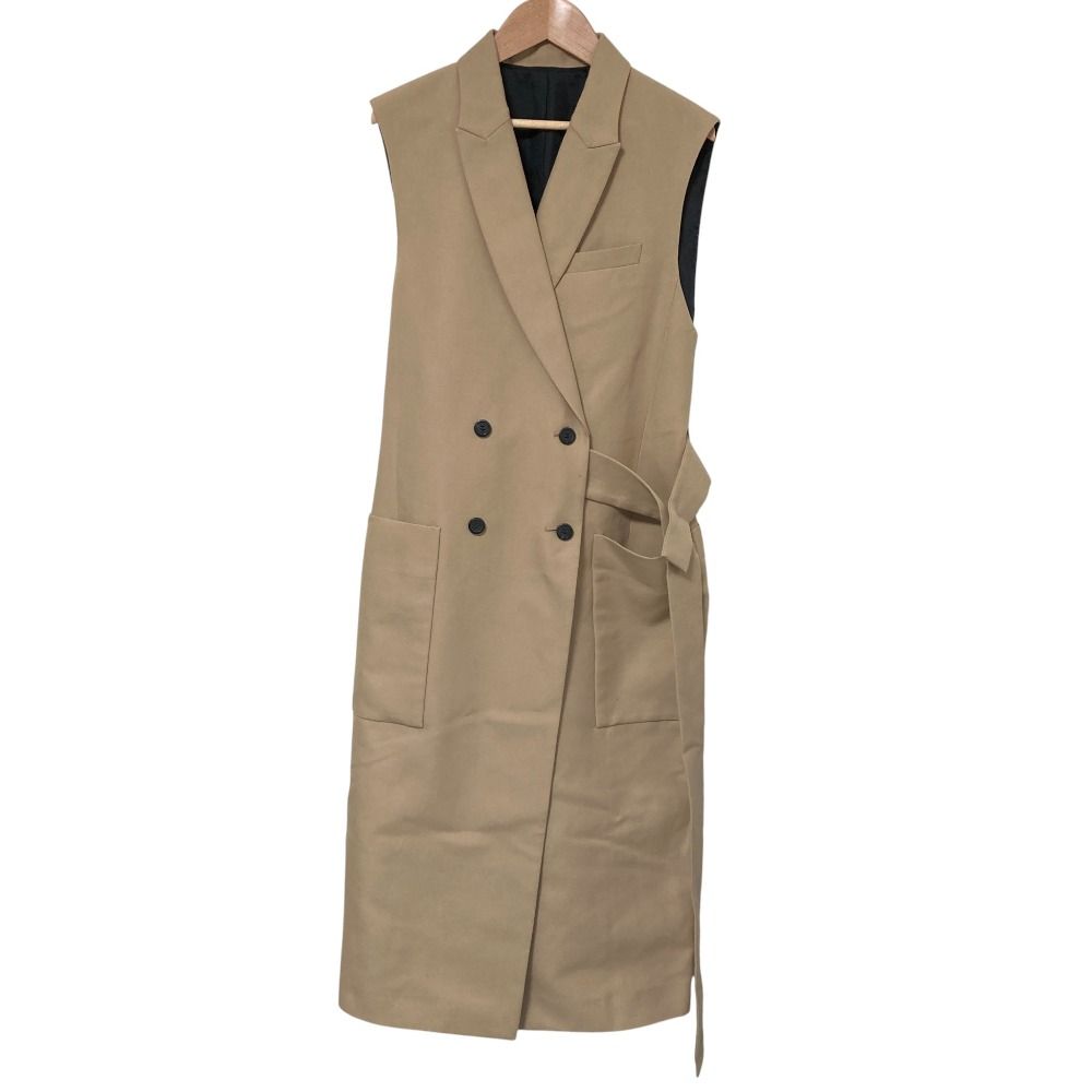 美品 24AW DRESSTERIOR ドレステリア コットンダブルクロス ロングジレ ベスト 36サイズ キャメル レディース 古着 中古 USED 美品 24AW DRESSTERIOR ドレステリア コットンダブルクロス ロングジレ