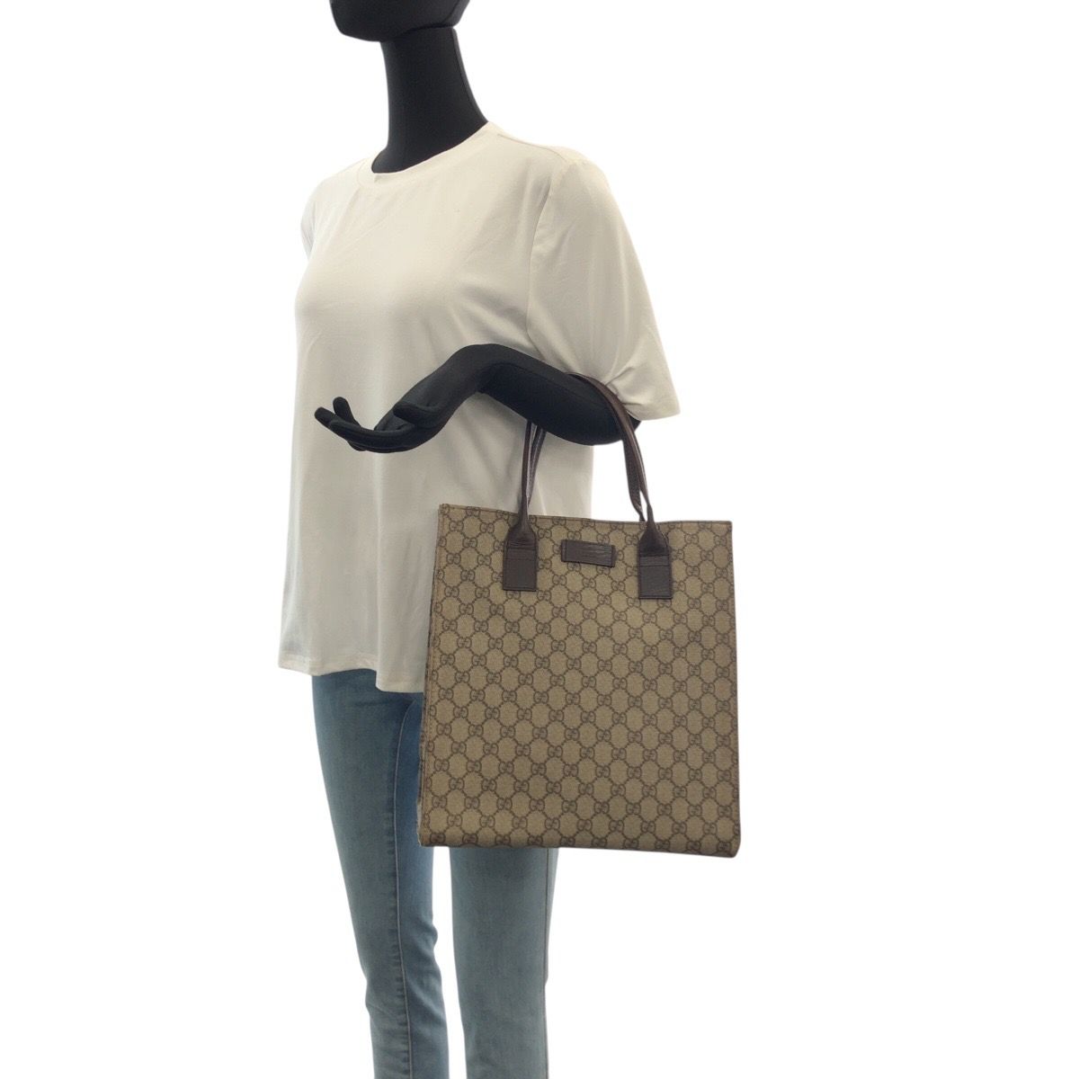 GUCCI - GUCCI グッチ ブラウン ベージュ シルバー金具 GGキャンバス 