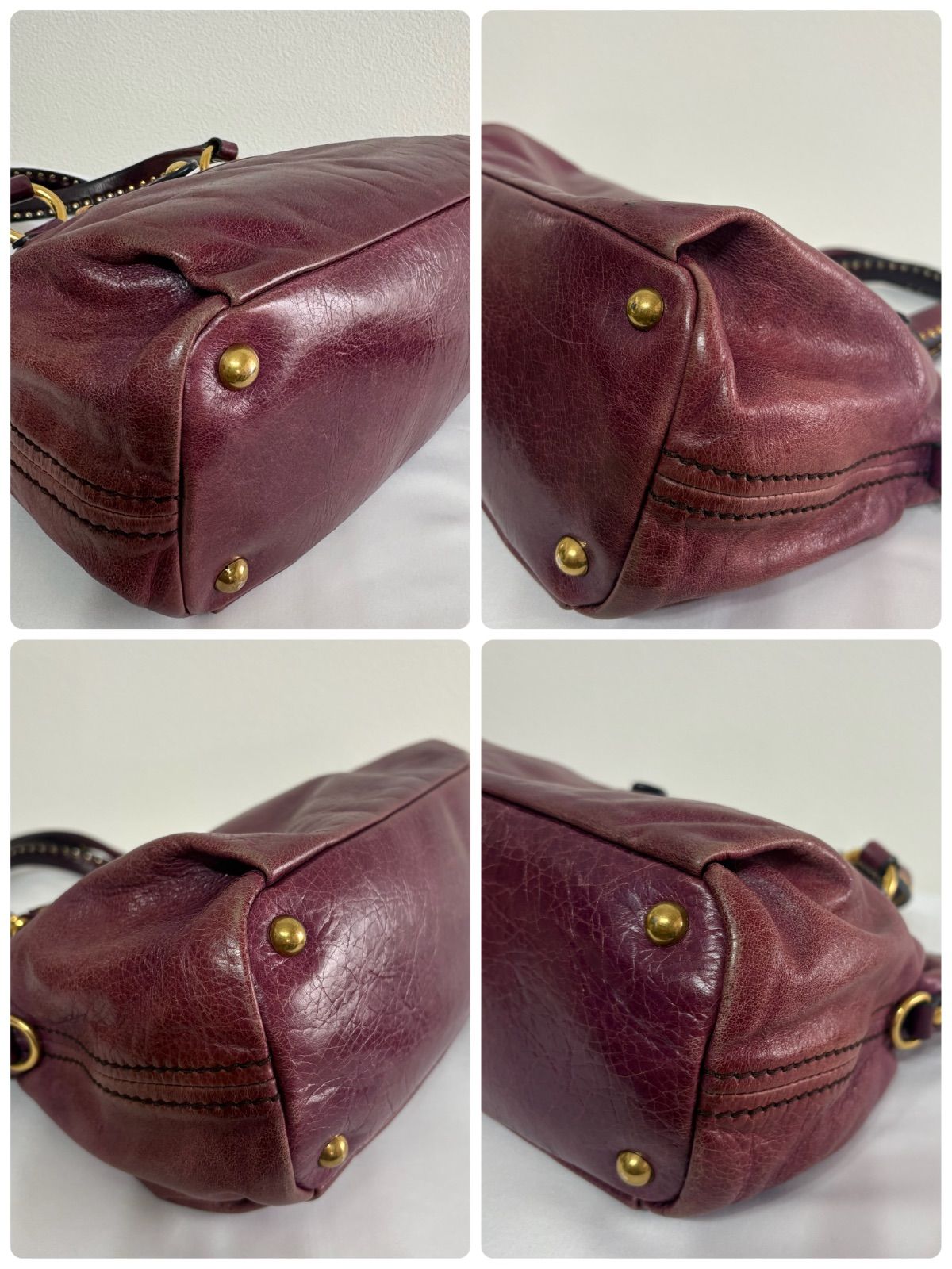 MIU MIU Vitello Shine Leather 2WAY Handbag Shoulder Bag Heart