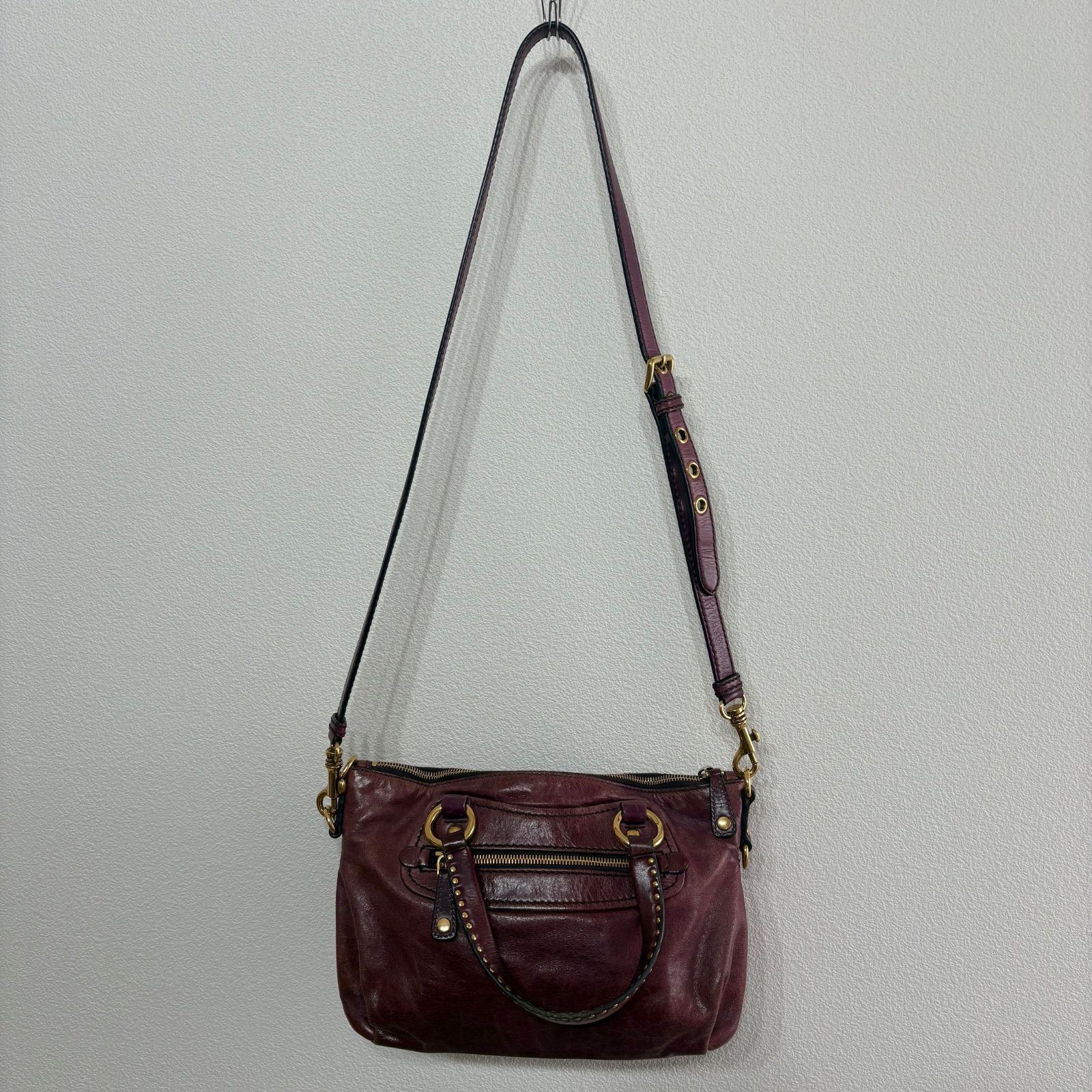 MIU MIU Vitello Shine Leather 2WAY Handbag Shoulder Bag Heart
