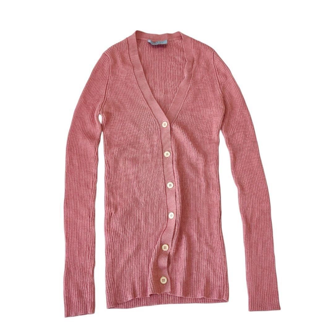 PRADA Vネック アルパカ カーディガン グレー 52 PRADA プラダ 