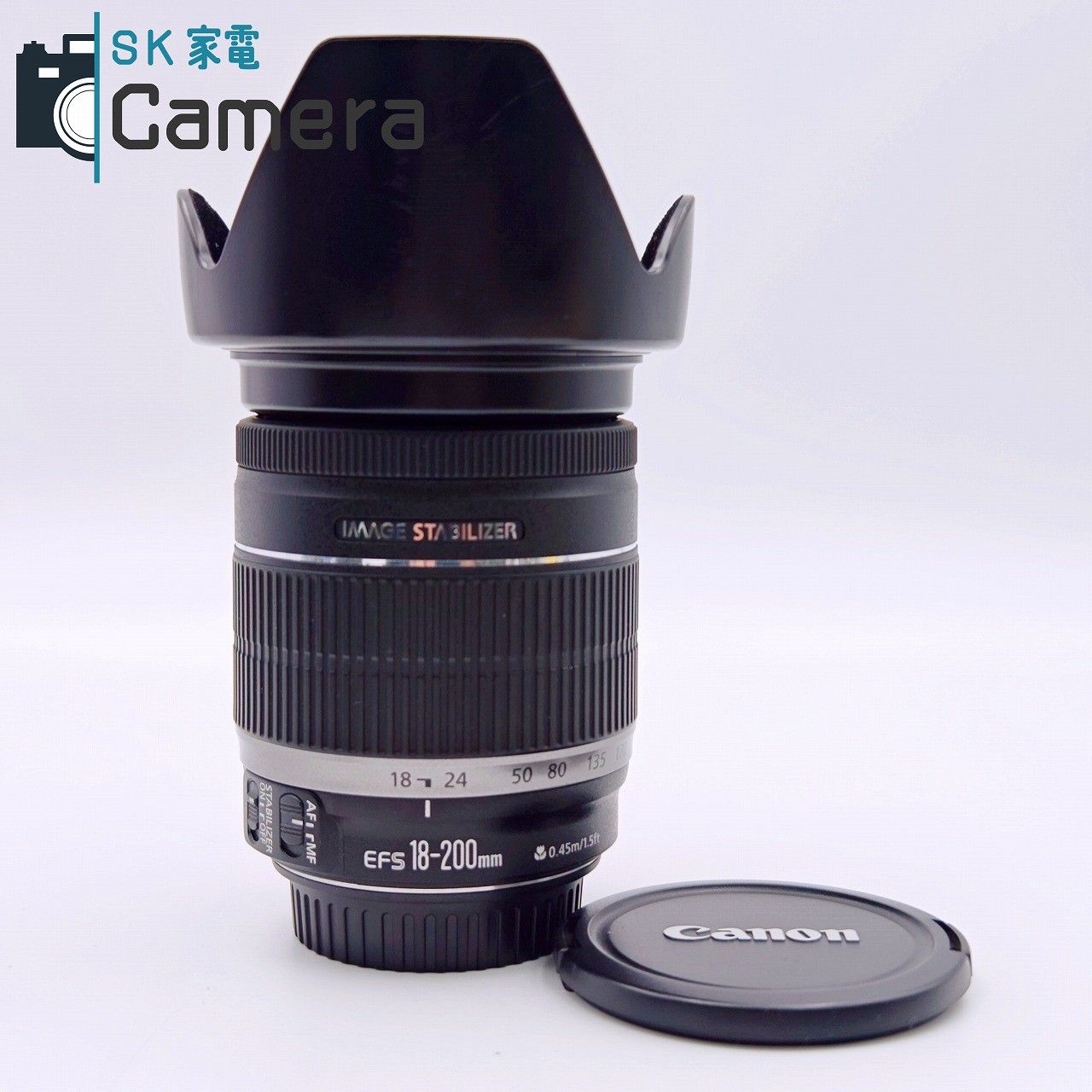 中古】 Canon EF-S 18-200mm F3.5-5.6 IS EW-78D フード PL 