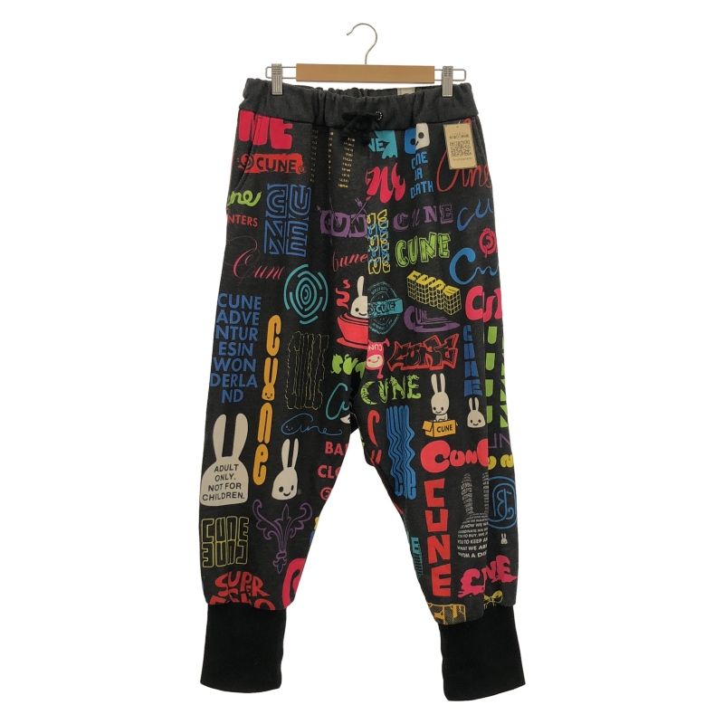 キューン　30thANNIV ロゴたくさんサルエルパンツ　サイズ2 中古】CUNE 30th ANNIV ロゴたくさんサルエルパンツ 2 ブラック