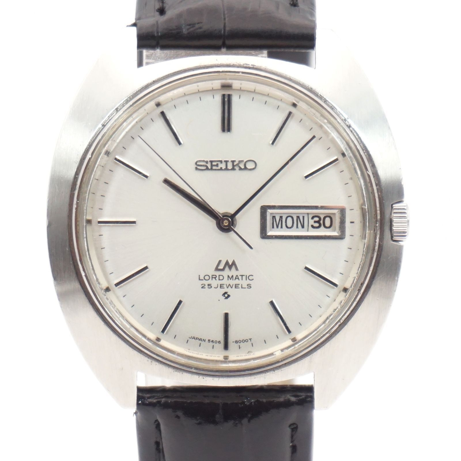 訳あり SEIKO セイコー LM Lord Matic 5606-8000 自動巻 25石 シルバー 