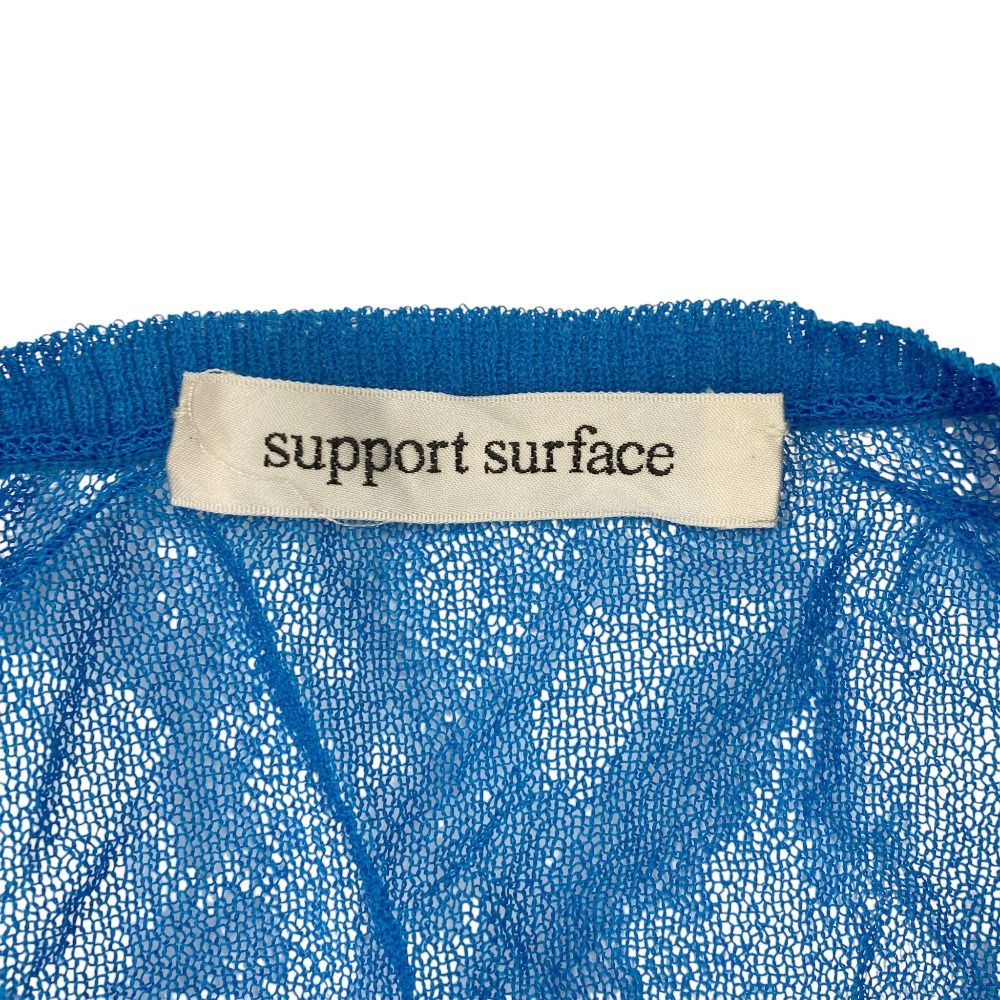 美品 support surface サポートサーフェス パワーネットVネックニット サイズ1 ブルー レディース 古着 中古 USED 美品 support surface サポートサーフェス パワーネットVネックニット