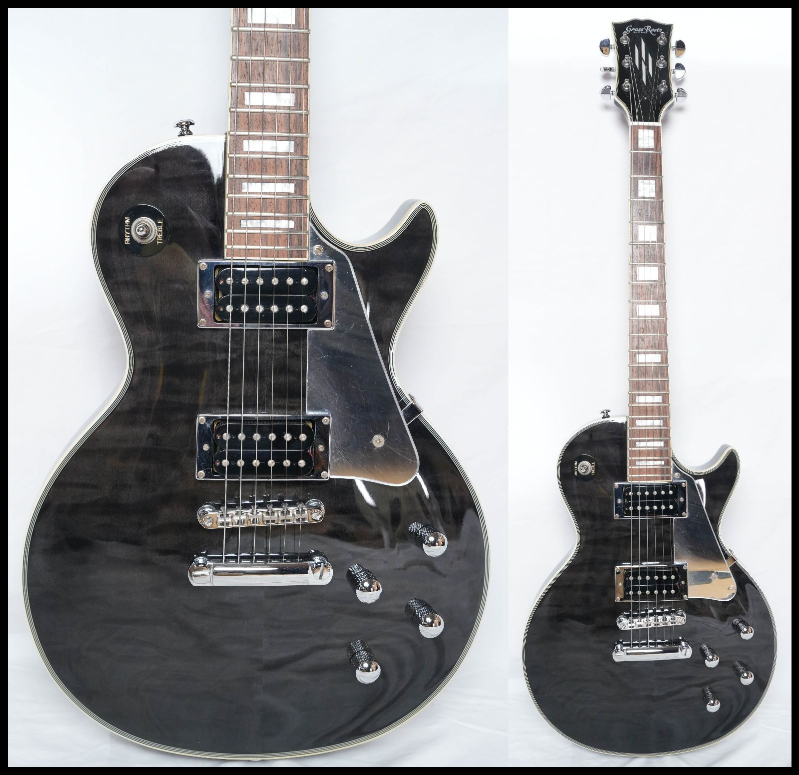 ☆Grass Roots by ESP G-LP-CTM w⁄Quilted Top See Thru Black