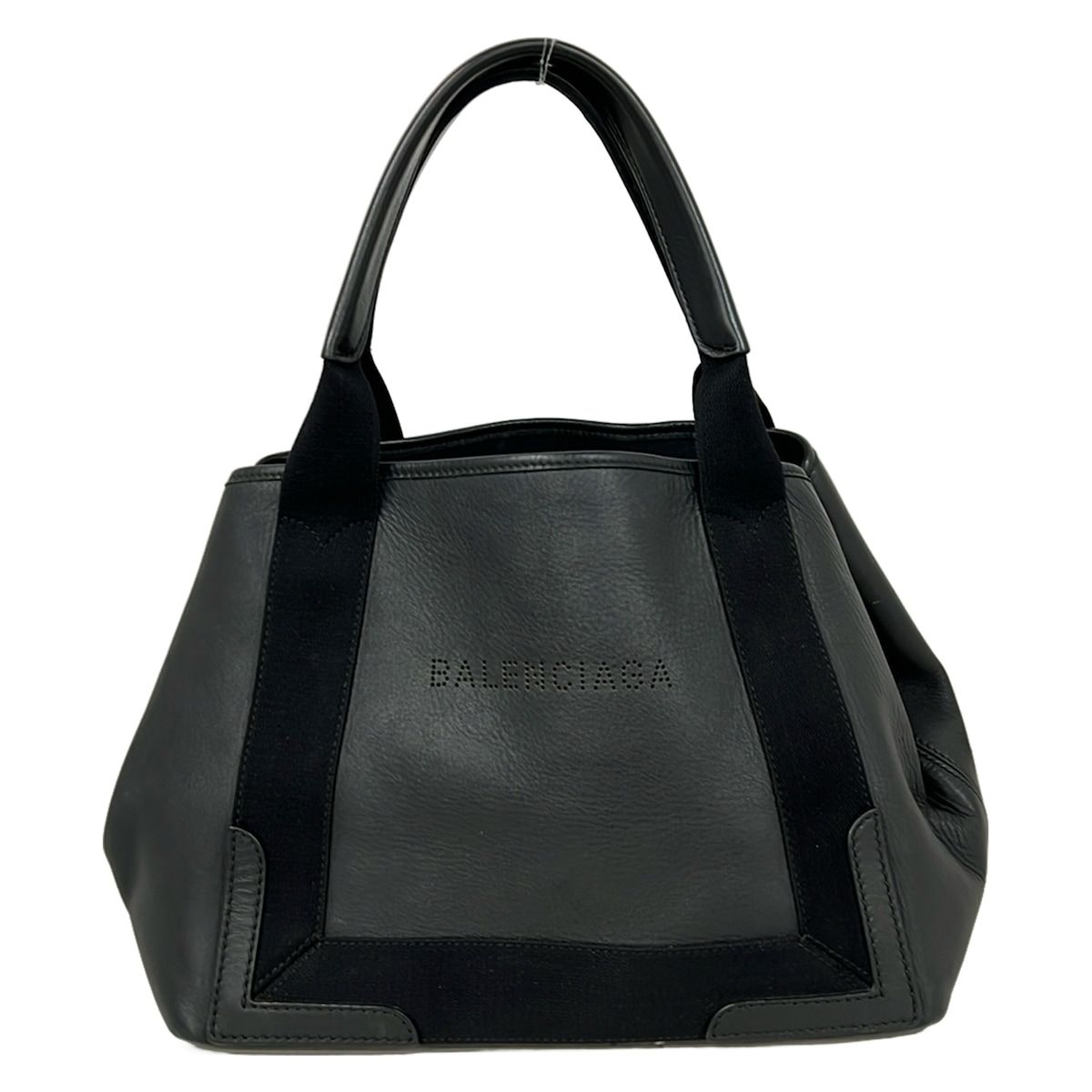 バレンシアガ BALENCIAGA トートバッグ 339933 ネイビーカバS レザー 