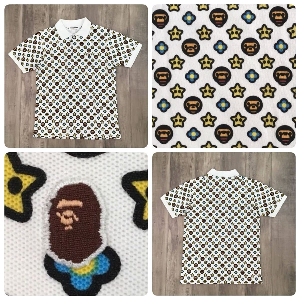 A BATHING APE ポロシャツ スターカモ Mサイズ マイロ モノグラム ポロシャツ Sサイズ a bathing ape star BAPE STA