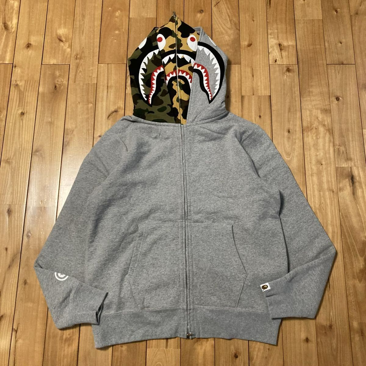 ダブル シャーク パーカー Lサイズ グレー × 1st camo Double shark 